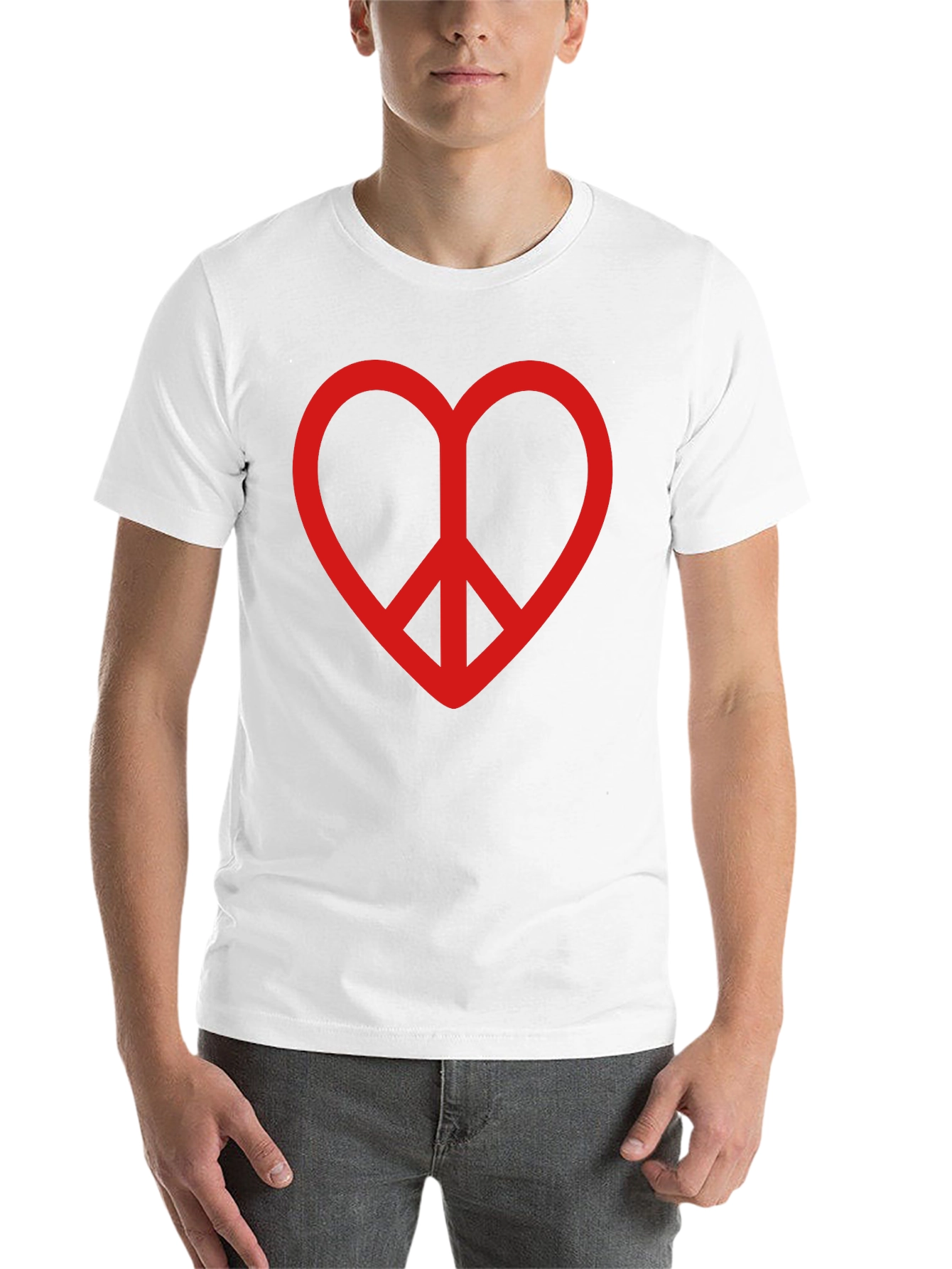 Black Heart Peace Sign Graphic Tee - Black view 14