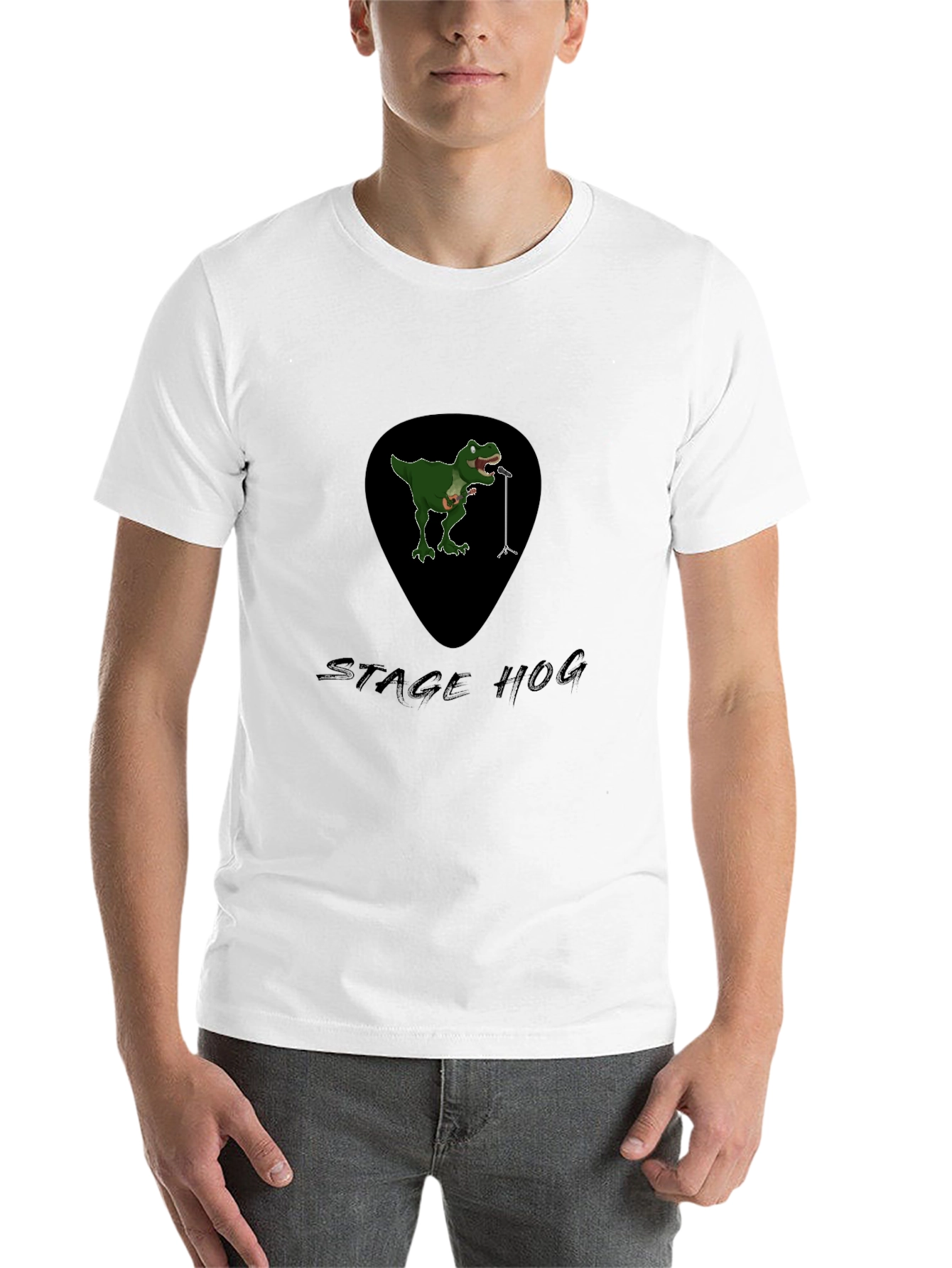 Black Stage Hog Dino T-Shirt - Black Graphic Tee view 14