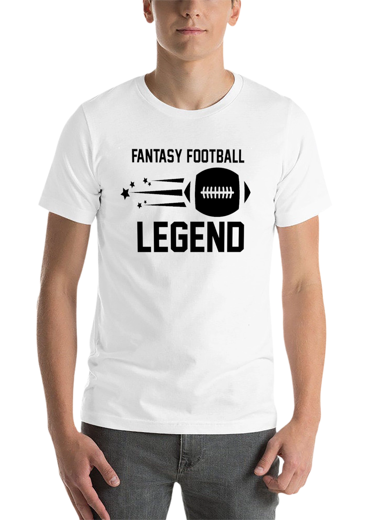 Black Fantasy Football Legend T-Shirt - Black Crew Neck Tee view 14