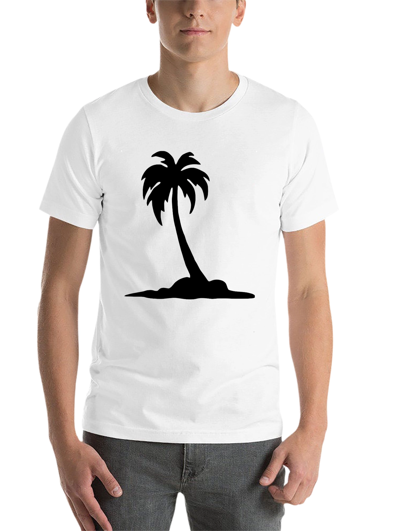 Black Men's Black Palm Tree Graphic Tee - Casual Comfort view 14