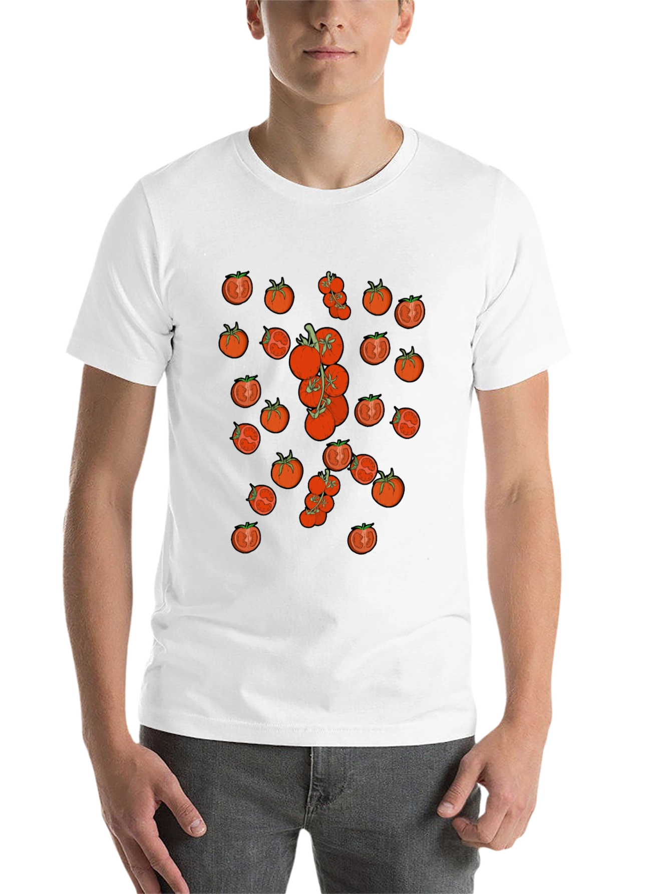 Tomato Pattern Black T-Shirt - 14