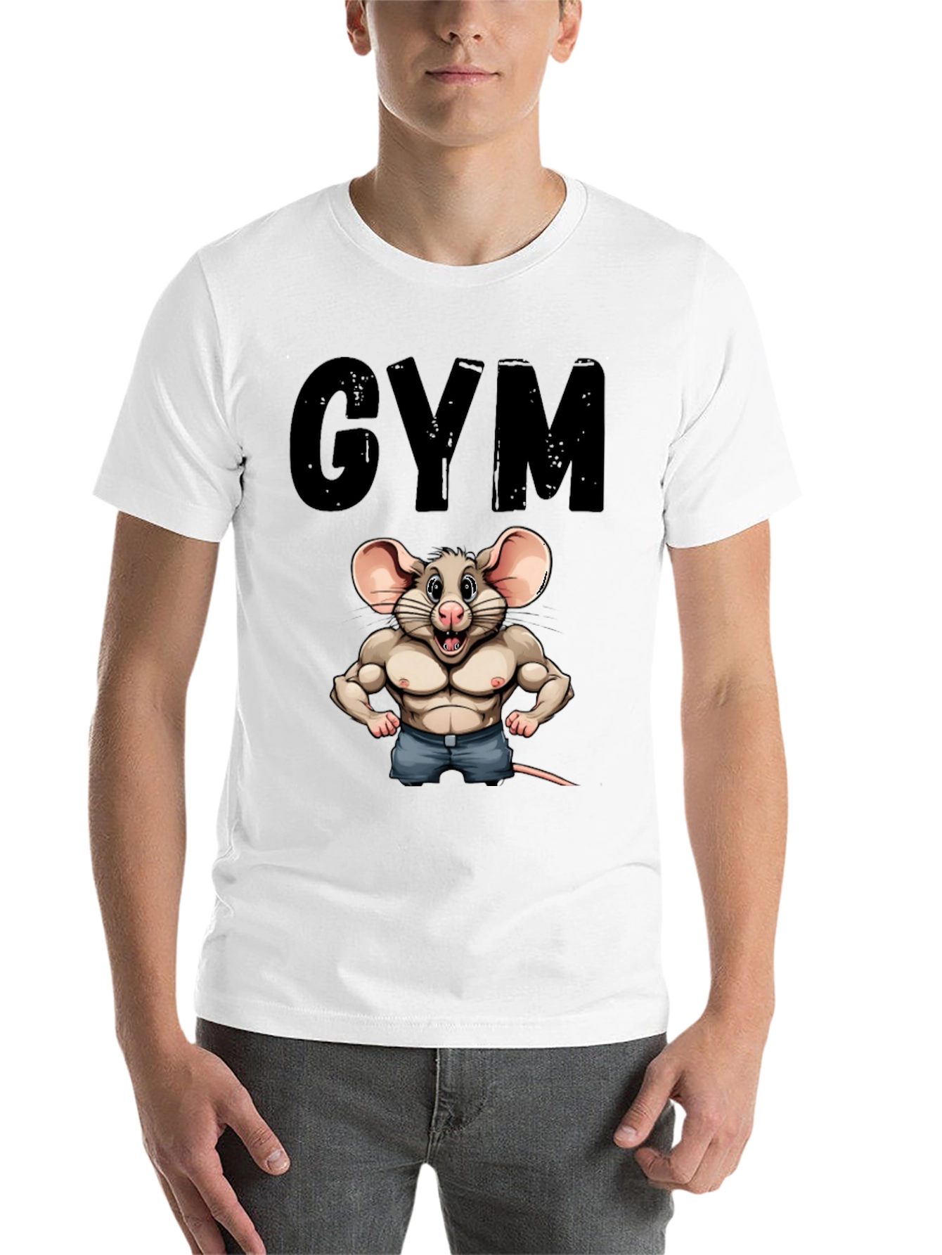 Black Funny Gym Rat T-Shirt view 14