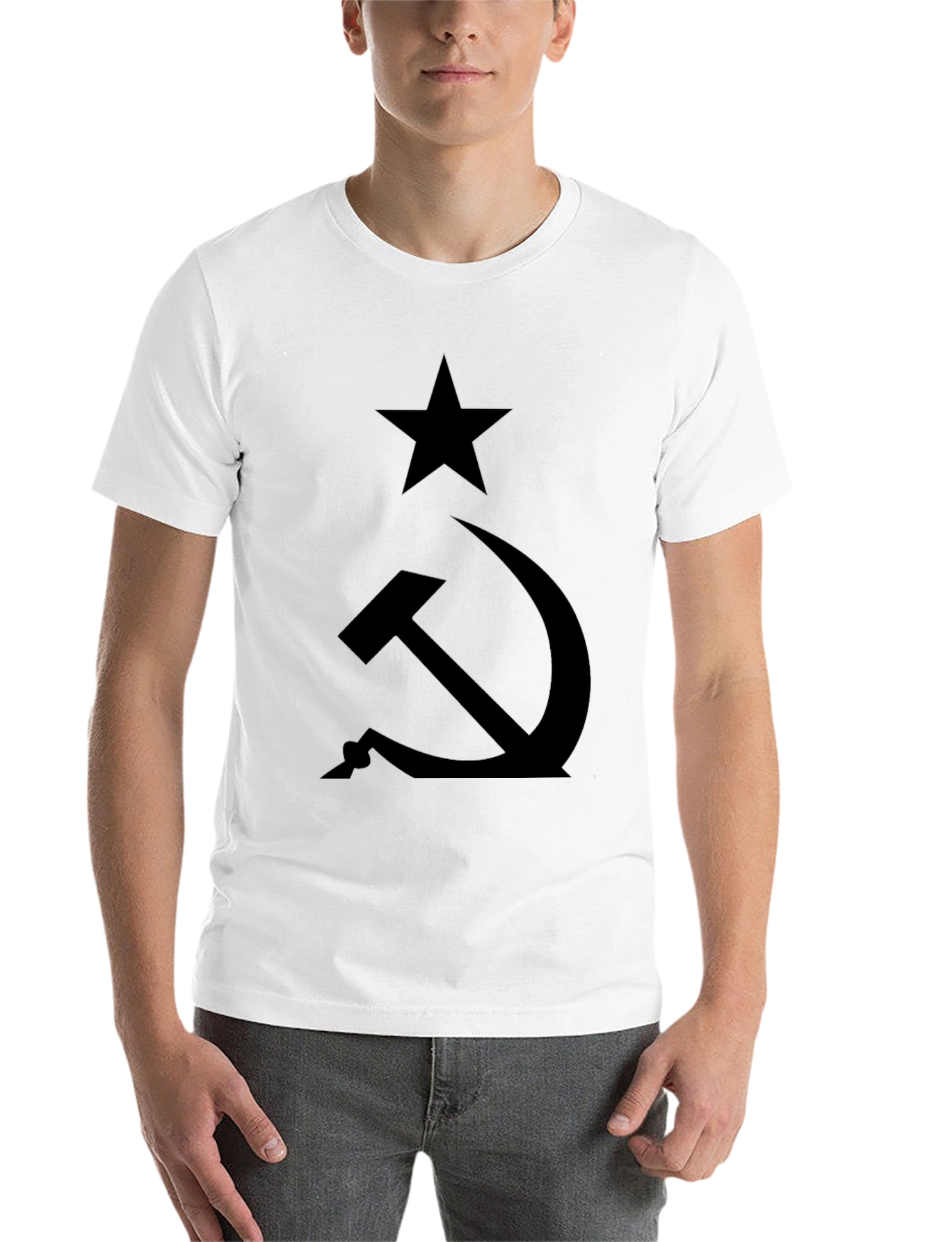 Black Hammer & Sickle Black T-Shirt - Classic Communist Symbol view 14
