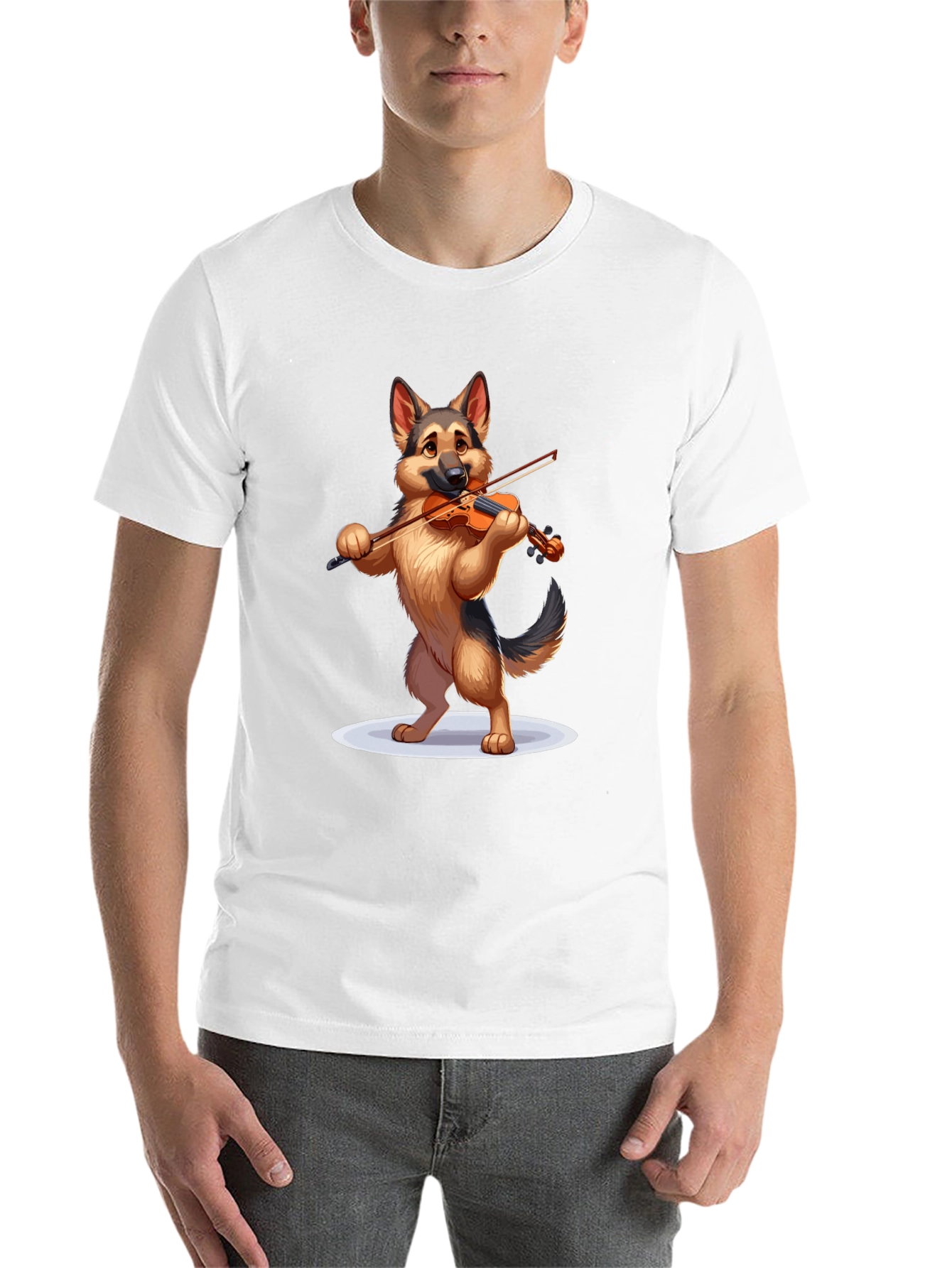 Black Dog Playing Violin Graphic T-Shirt view 14