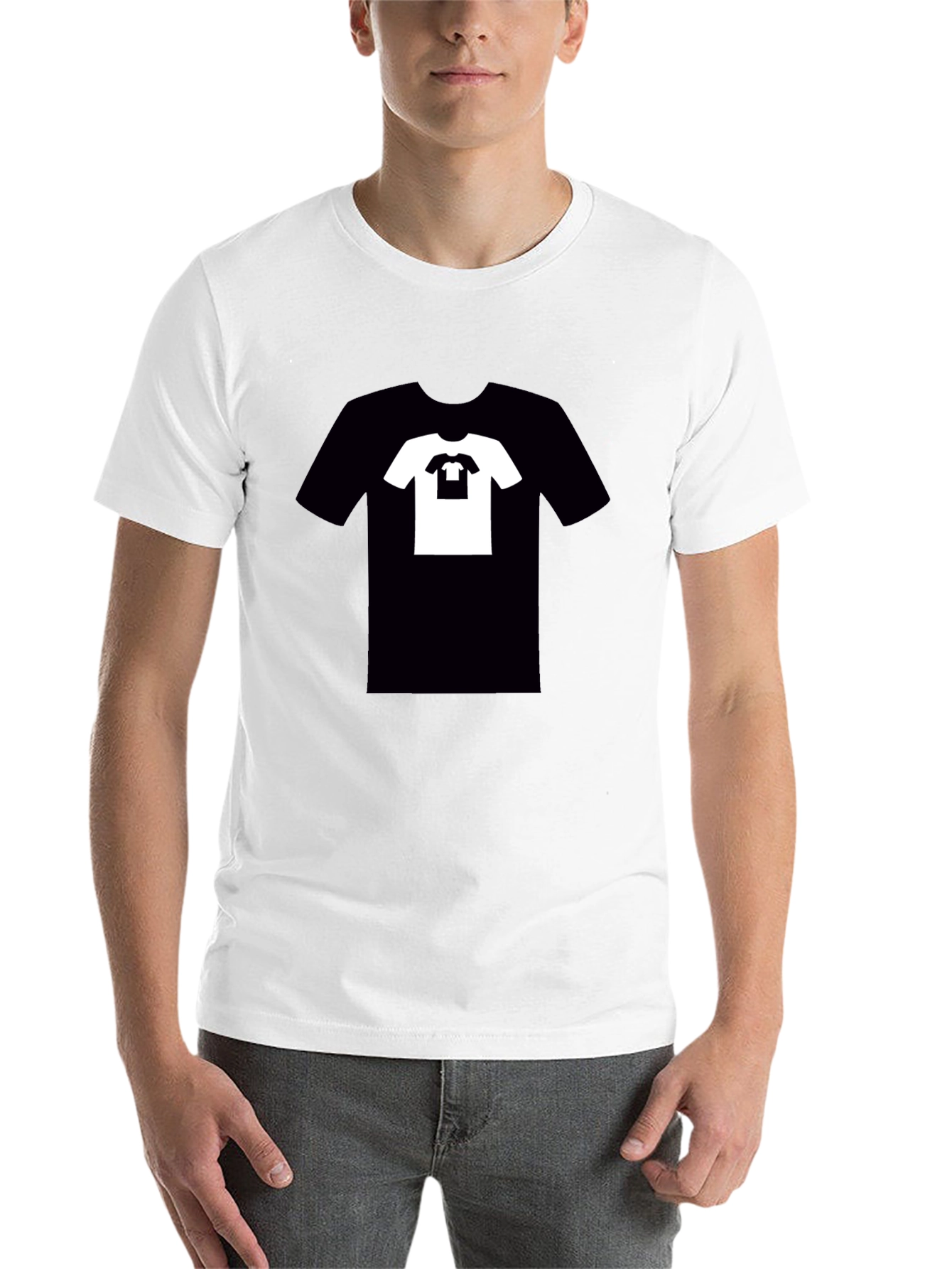 Black Recursive Tee: Black T-Shirt with T-Shirt Graphic view 14