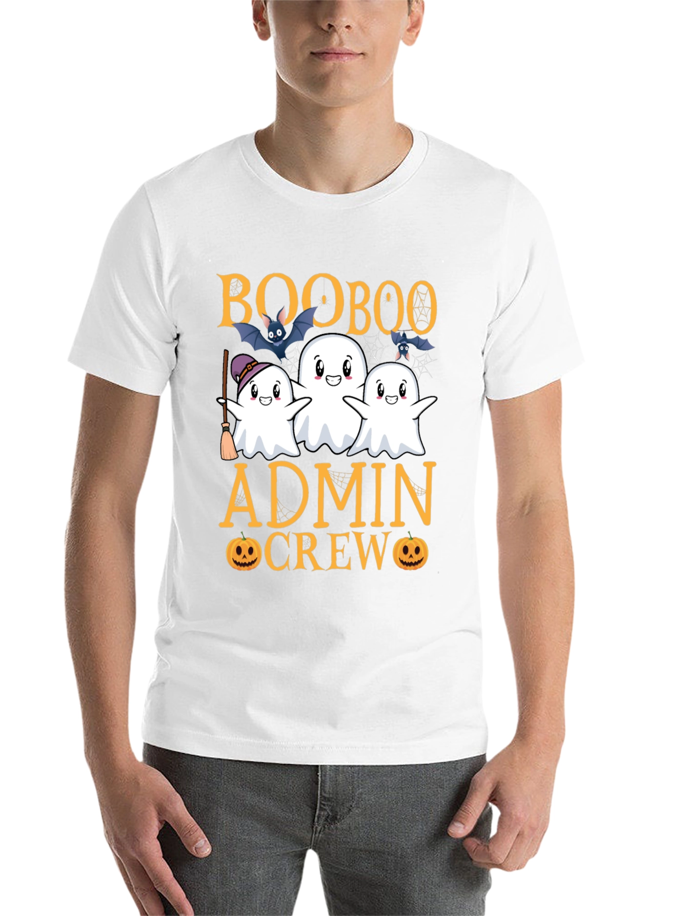 Black Boo Boo Admin Crew Halloween T-Shirt view 14