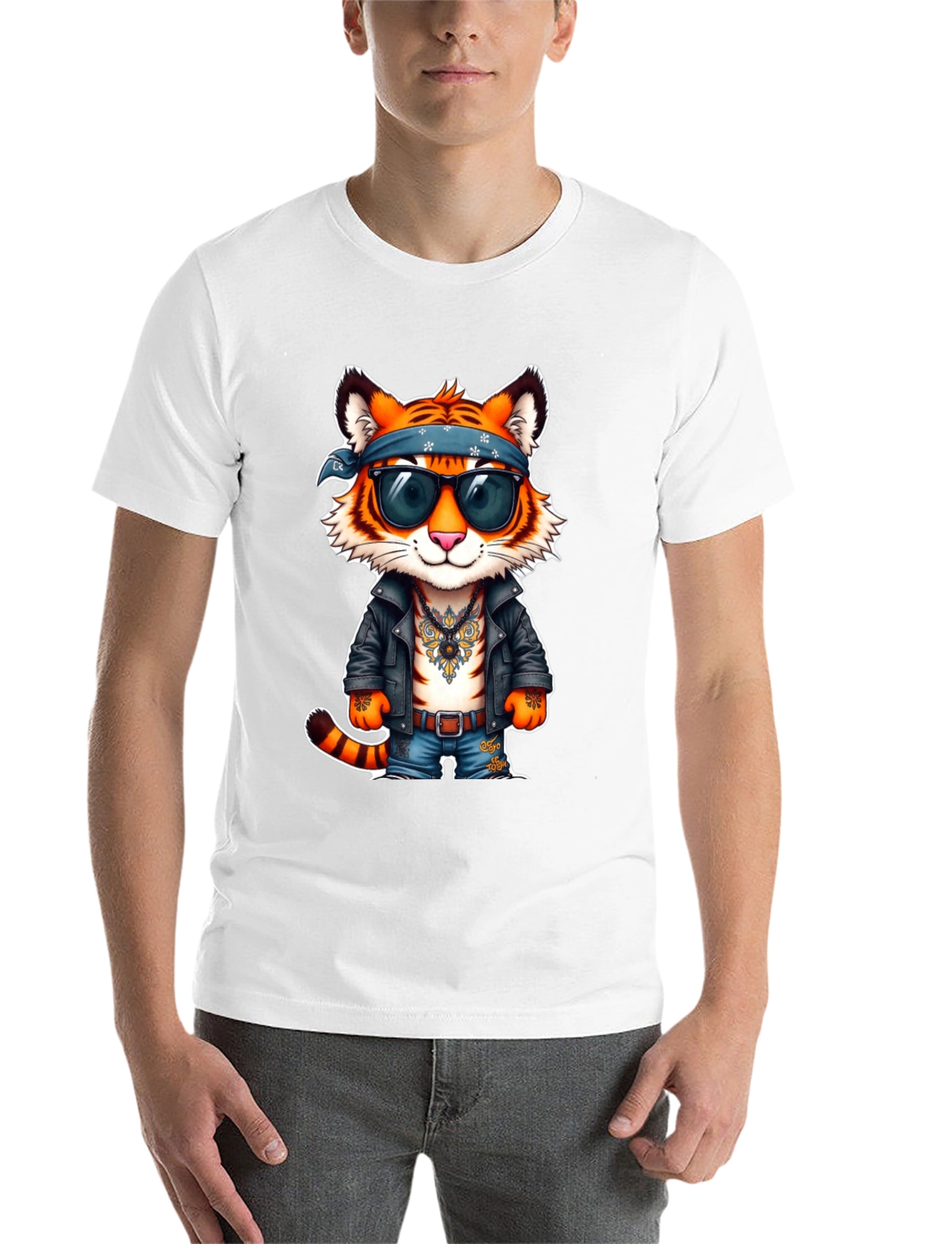 Black Cool Tiger Graphic Tee - Rocker Style view 14