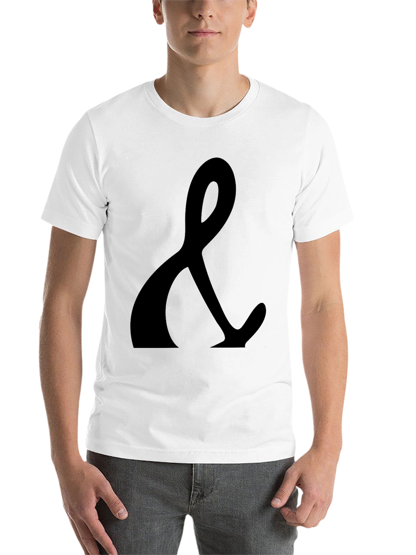 Black Black T-Shirt with Ampersand Print - Casual Style view 14