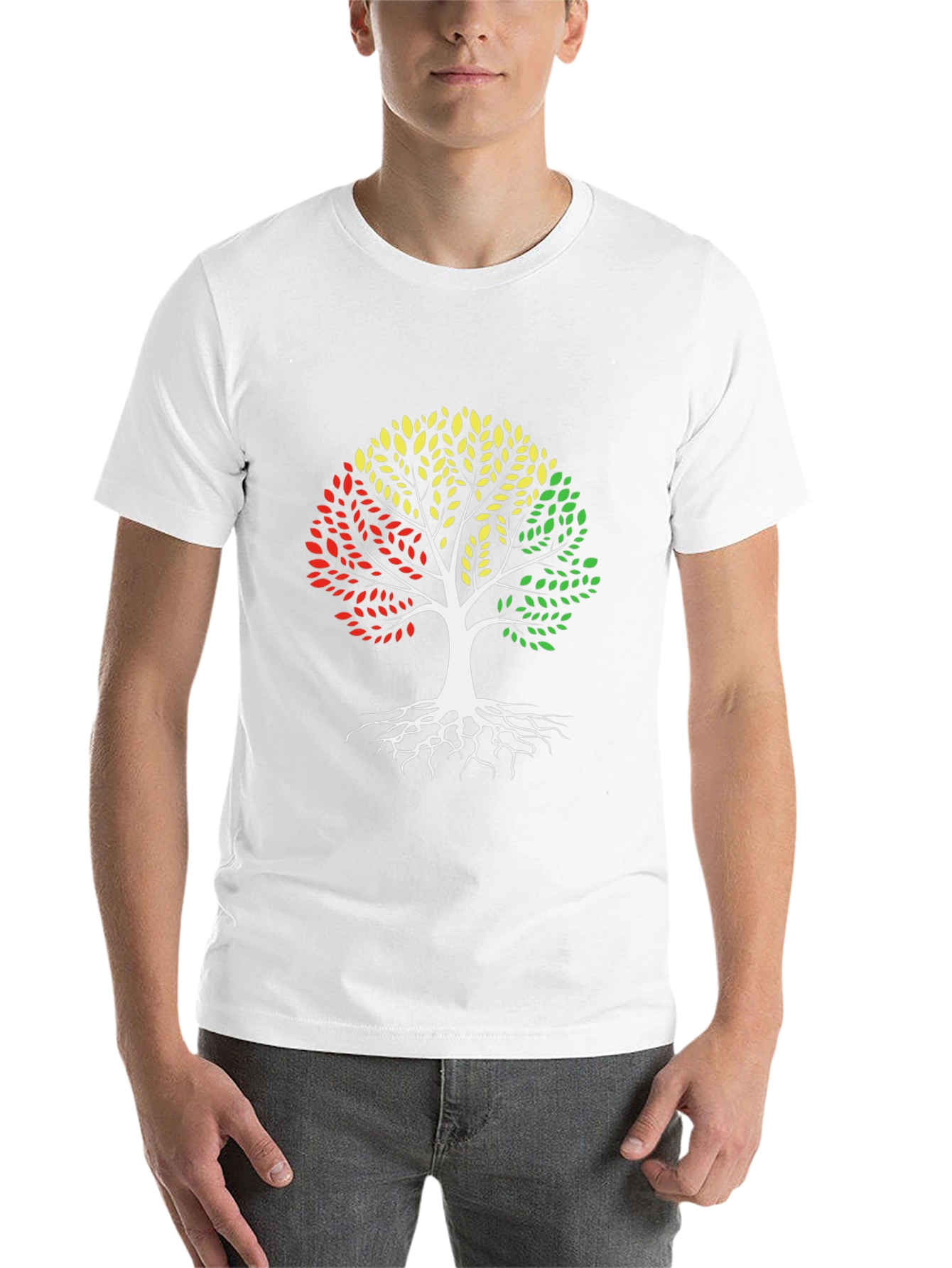 Black Pan-African Colors Tree of Life Graphic T-Shirt view 14