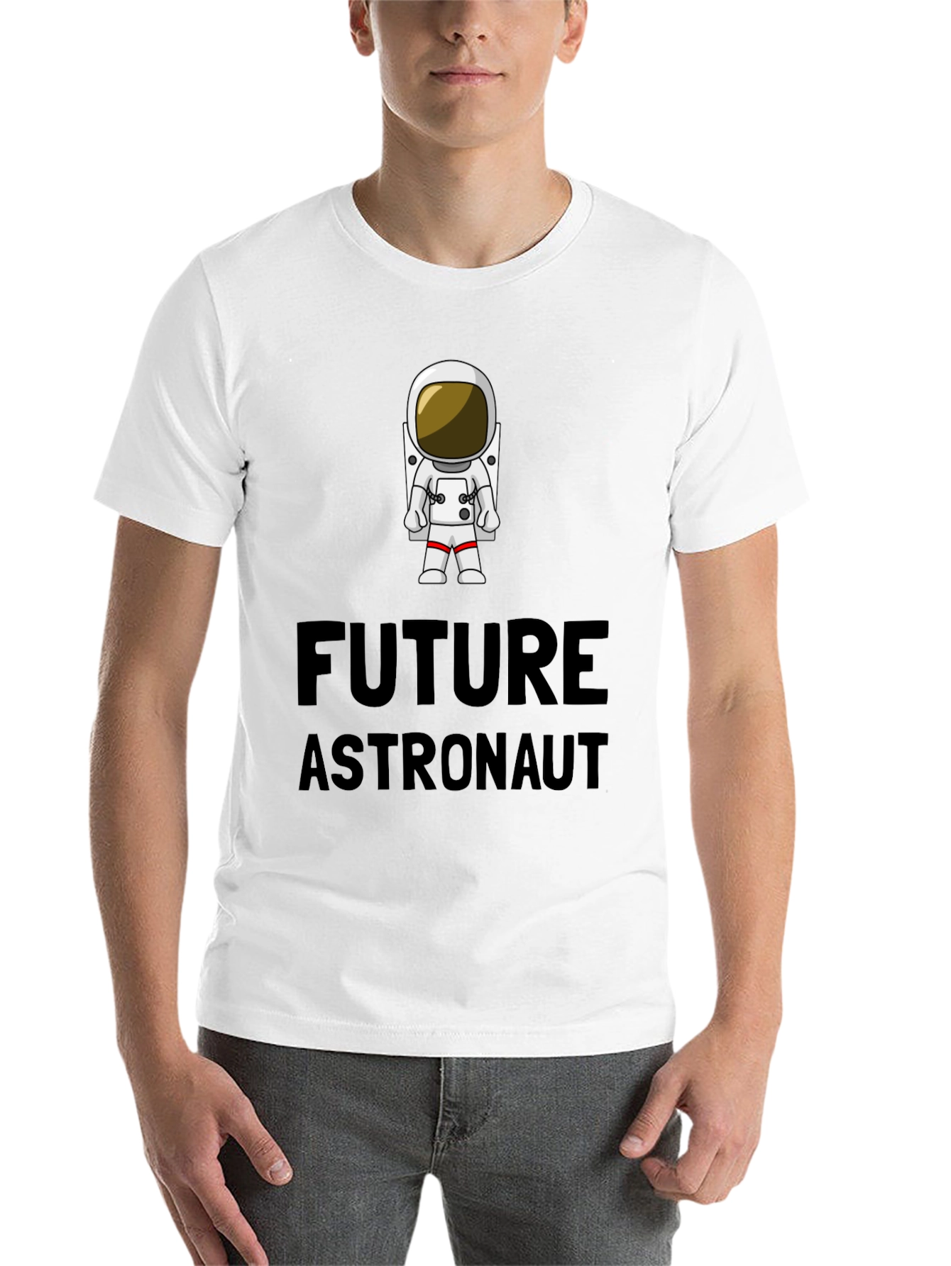 Black Future Astronaut T-Shirt - Black Cotton Crew Neck view 14