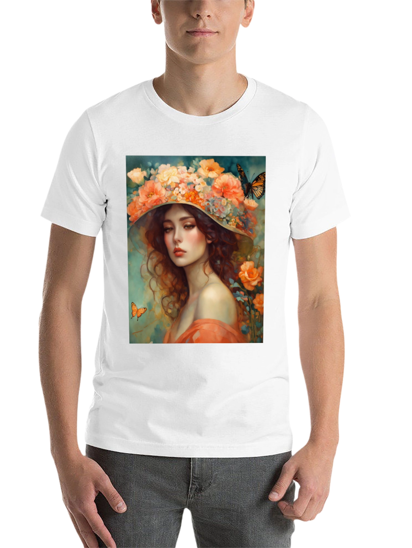 Black Floral Woman T-Shirt view 14