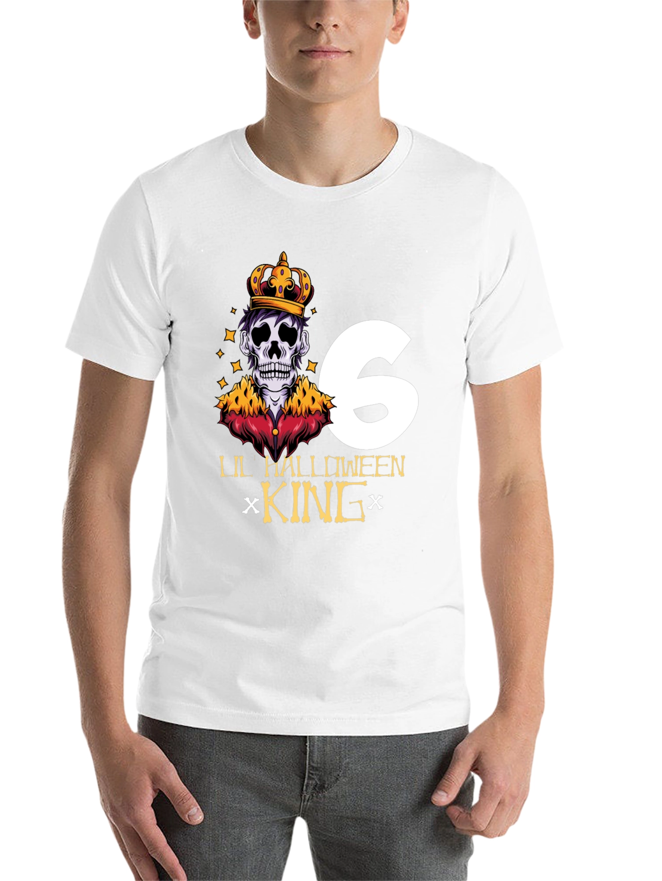 Black Lil' Halloween King Sixth Birthday T-Shirt view 14
