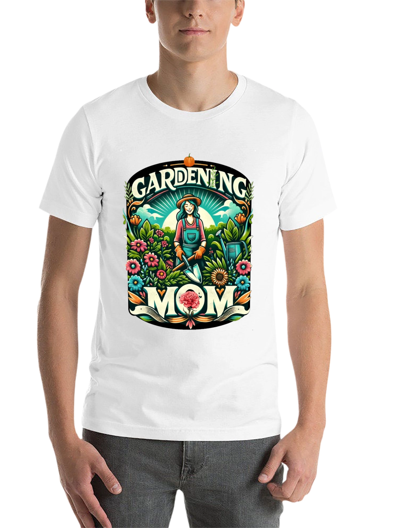 Gardening Mom Graphic Tee - Black Cotton Blend - 14