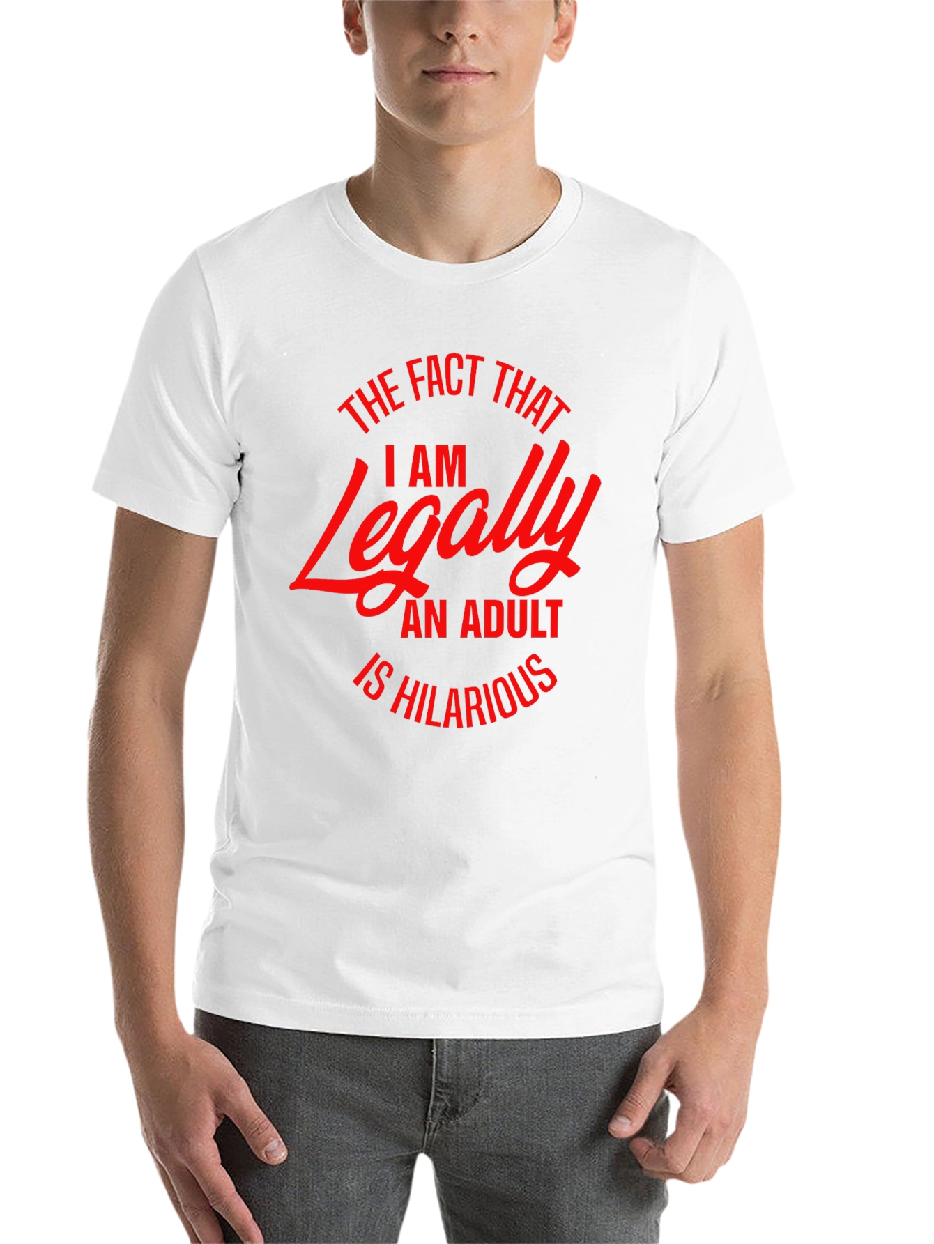 Black Legally Adult Funny T-Shirt view 14