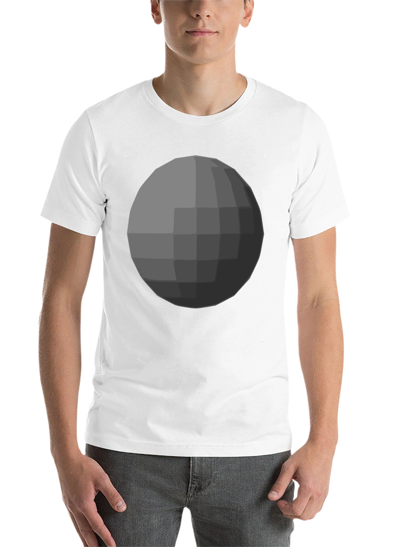 Black Geometric Sphere Graphic Tee - Modern Minimalist Design view 14