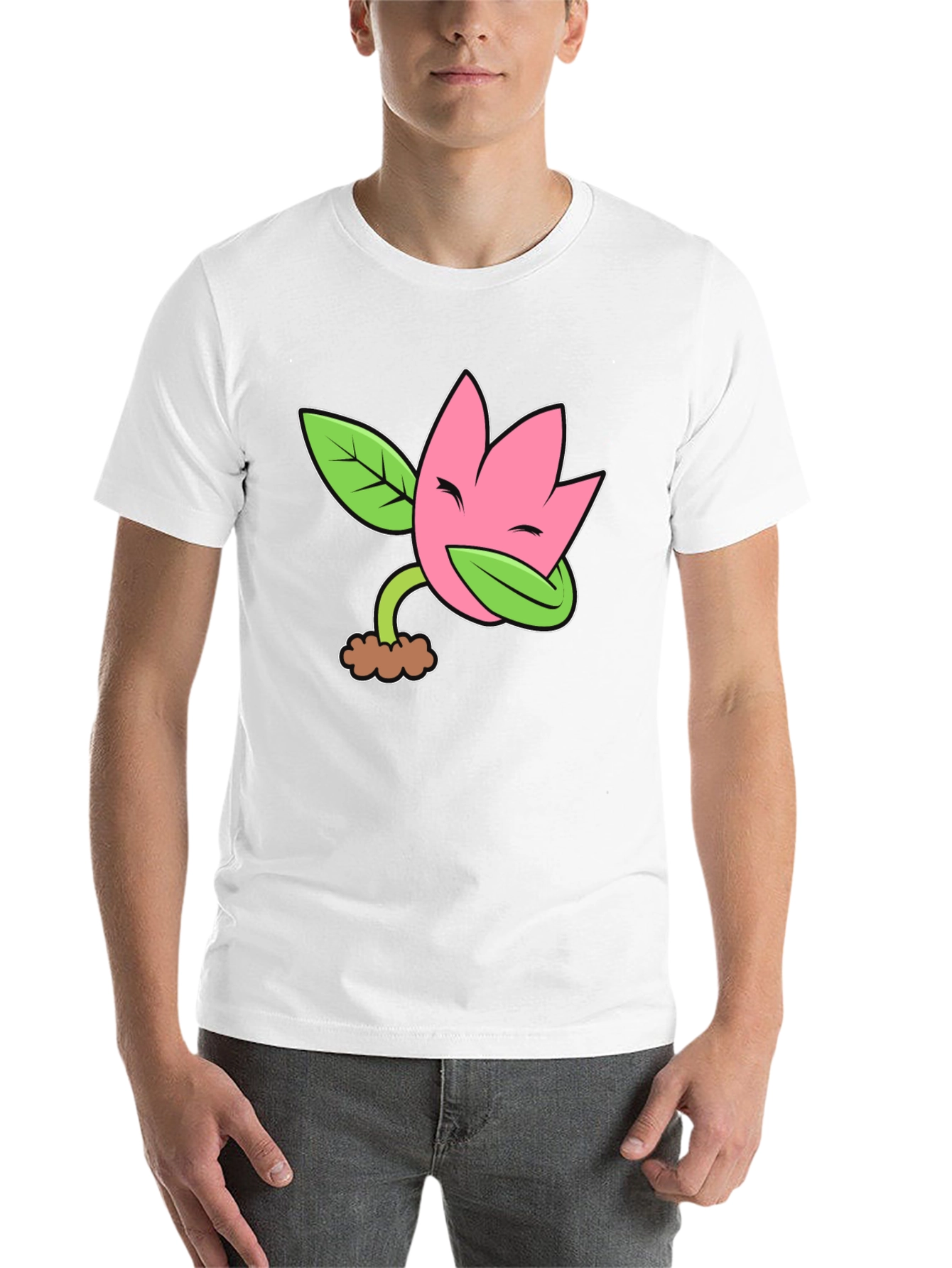 Black Funny Flower Plant Cartoon Black T-Shirt view 14