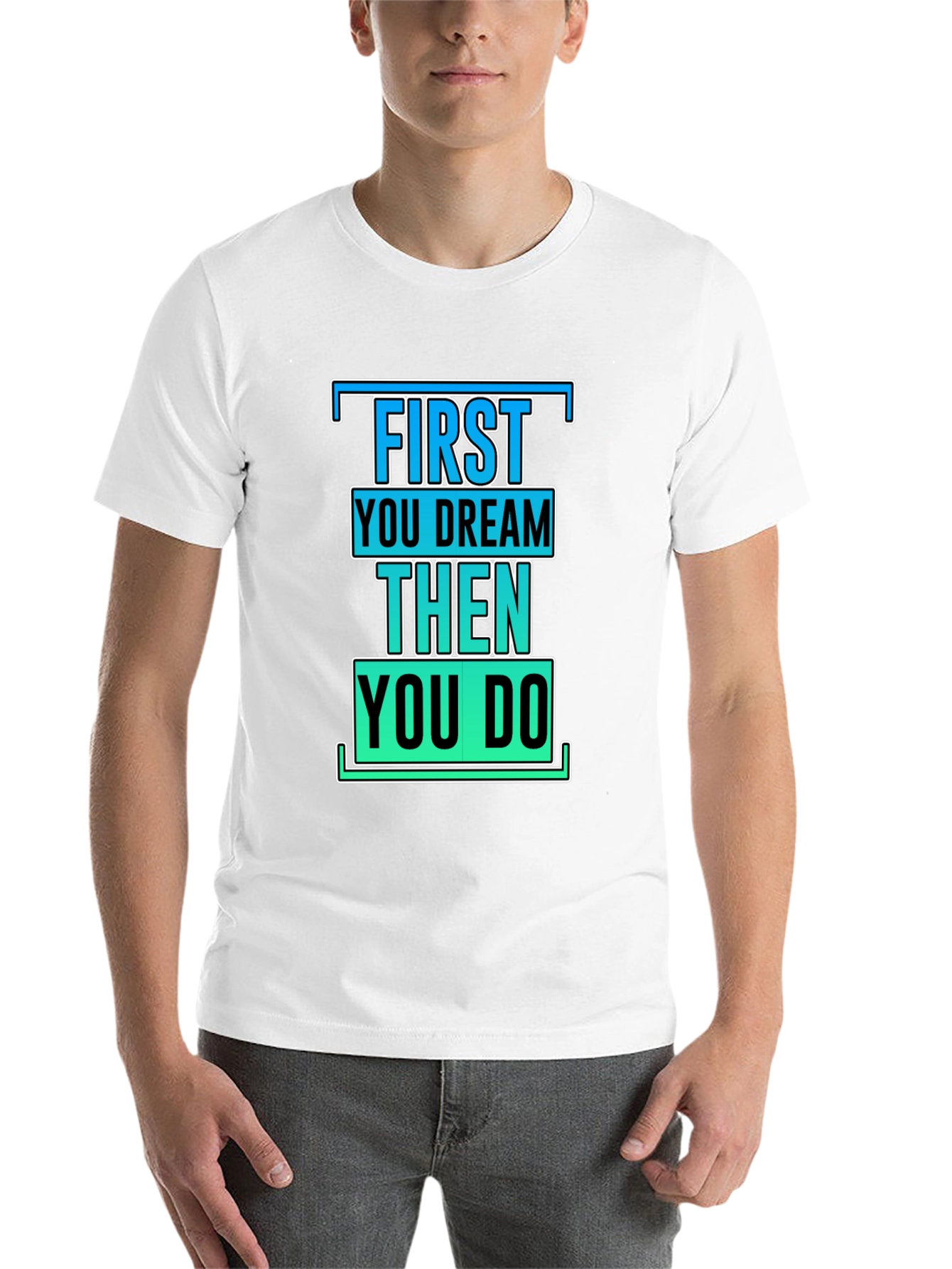 Black Inspirational First Dream Then Do T-Shirt view 14