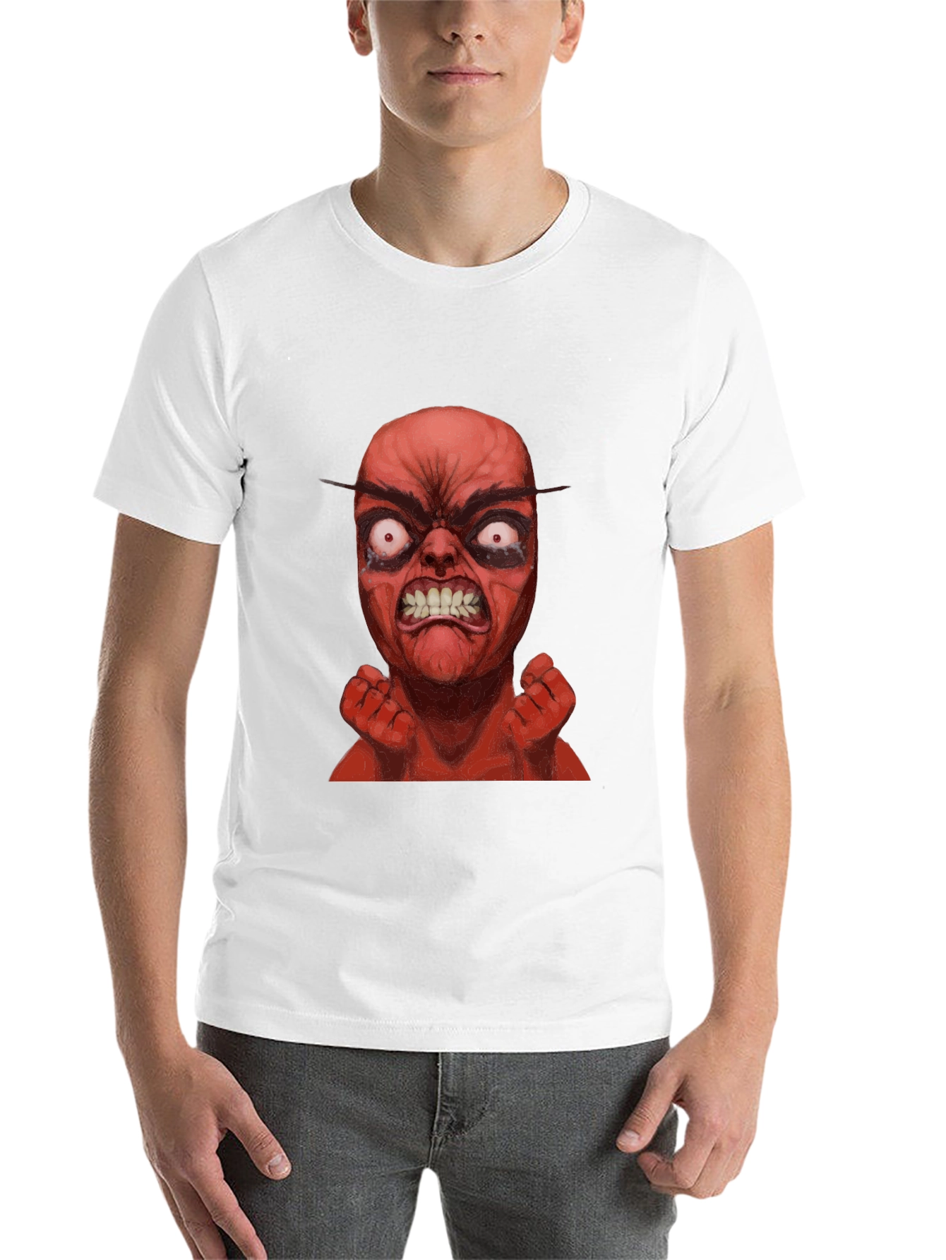 Black Angry Red Character Graphic T-Shirt view 14