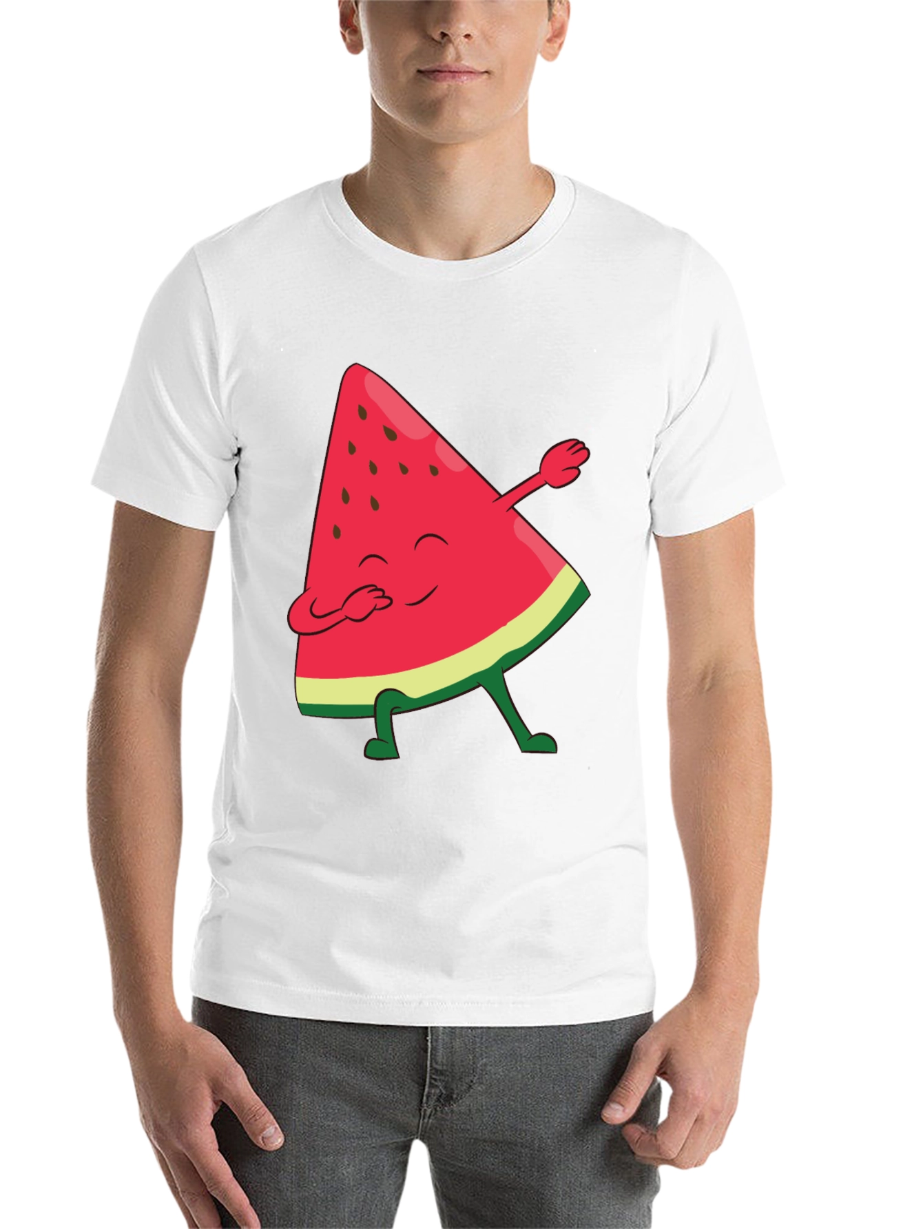 Black Watermelon Dab Funny Graphic Tee view 14