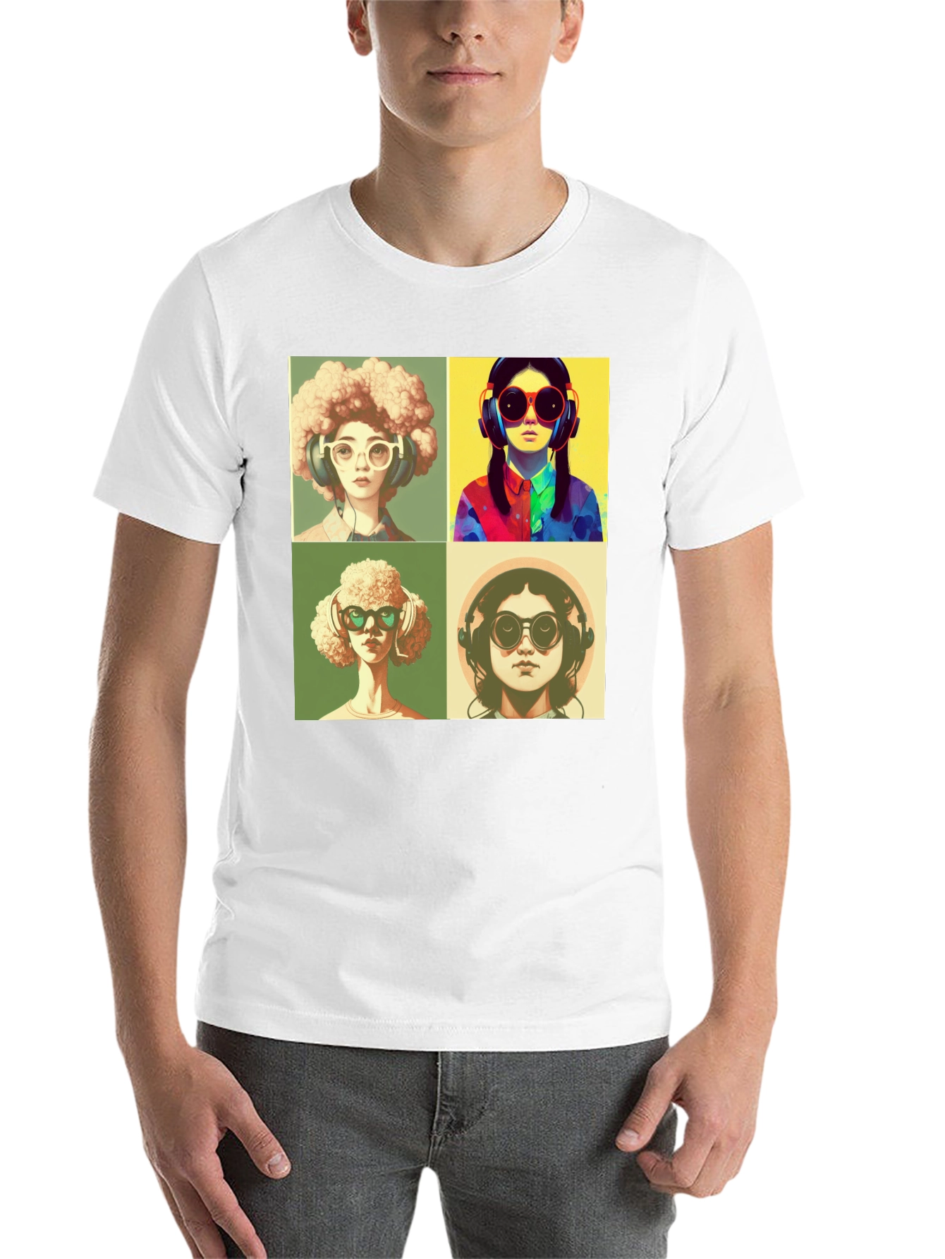 Black Retro Pop Art T-Shirt - Music Lover Fashion view 14