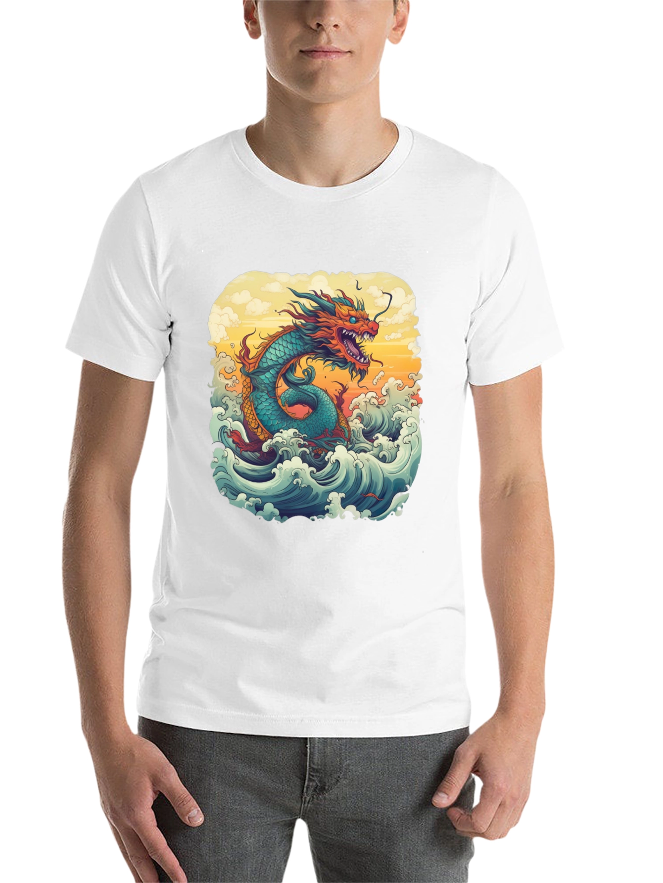 Black Dragon Wave Graphic Tee - Unique Design view 14