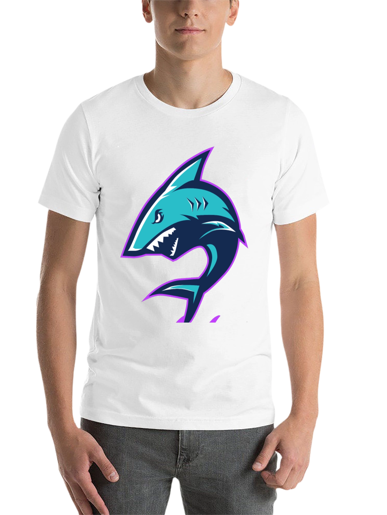 Black Shark Graphic Tee - Men's Black T-Shirt view 14