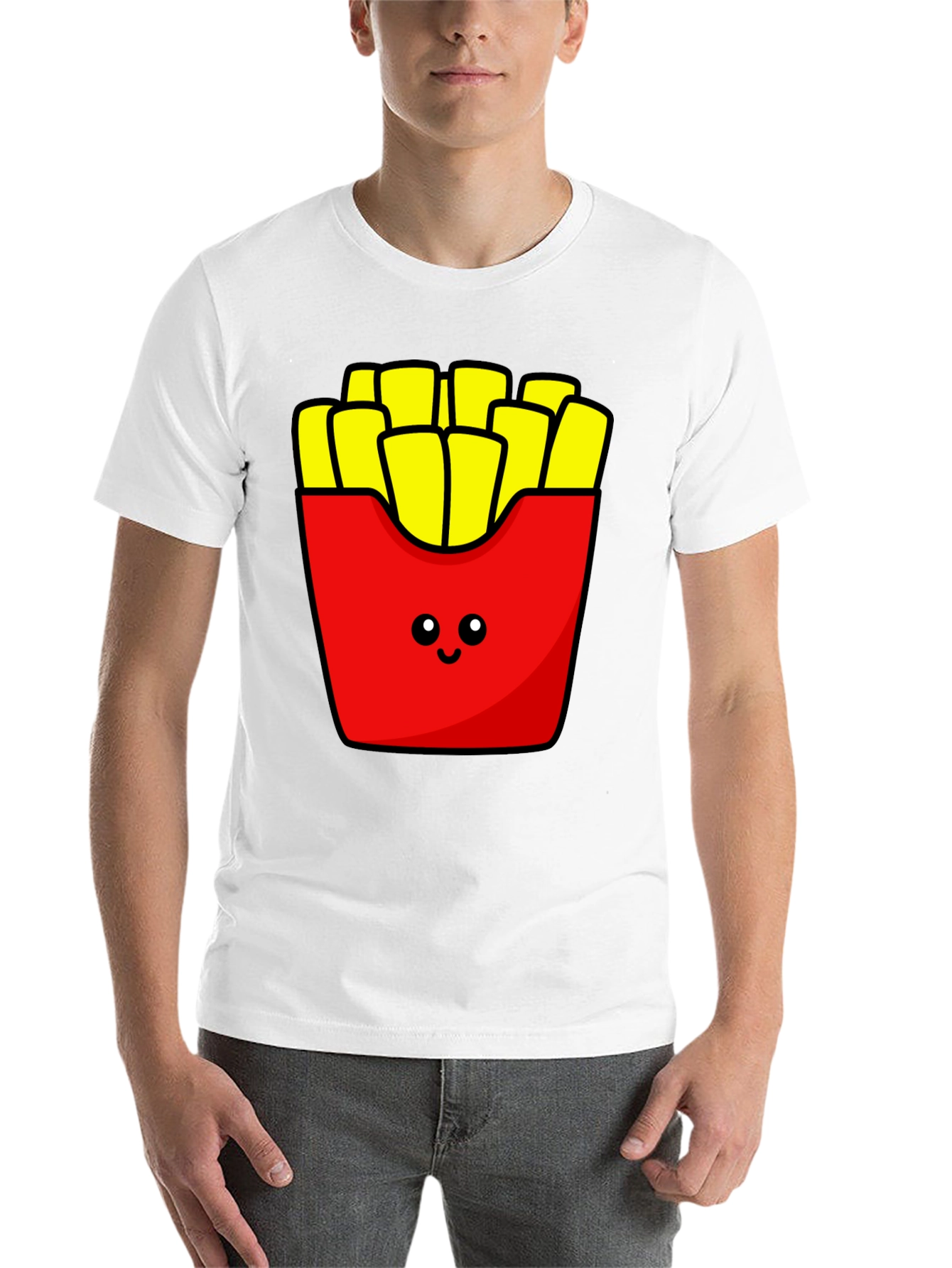 Black Cute French Fries Graphic Tee view 14