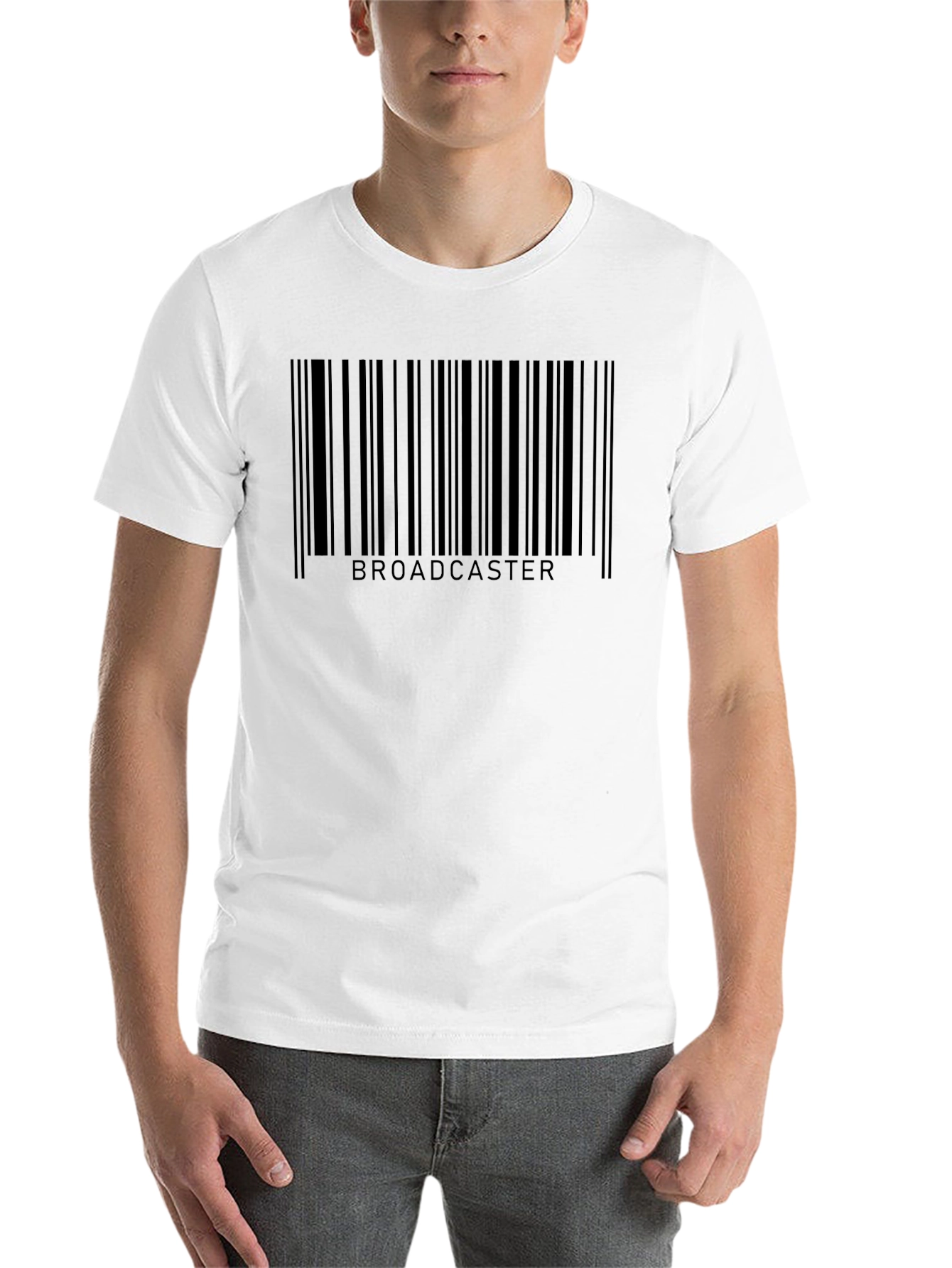 Black Broadcaster Barcode Black T-Shirt view 14