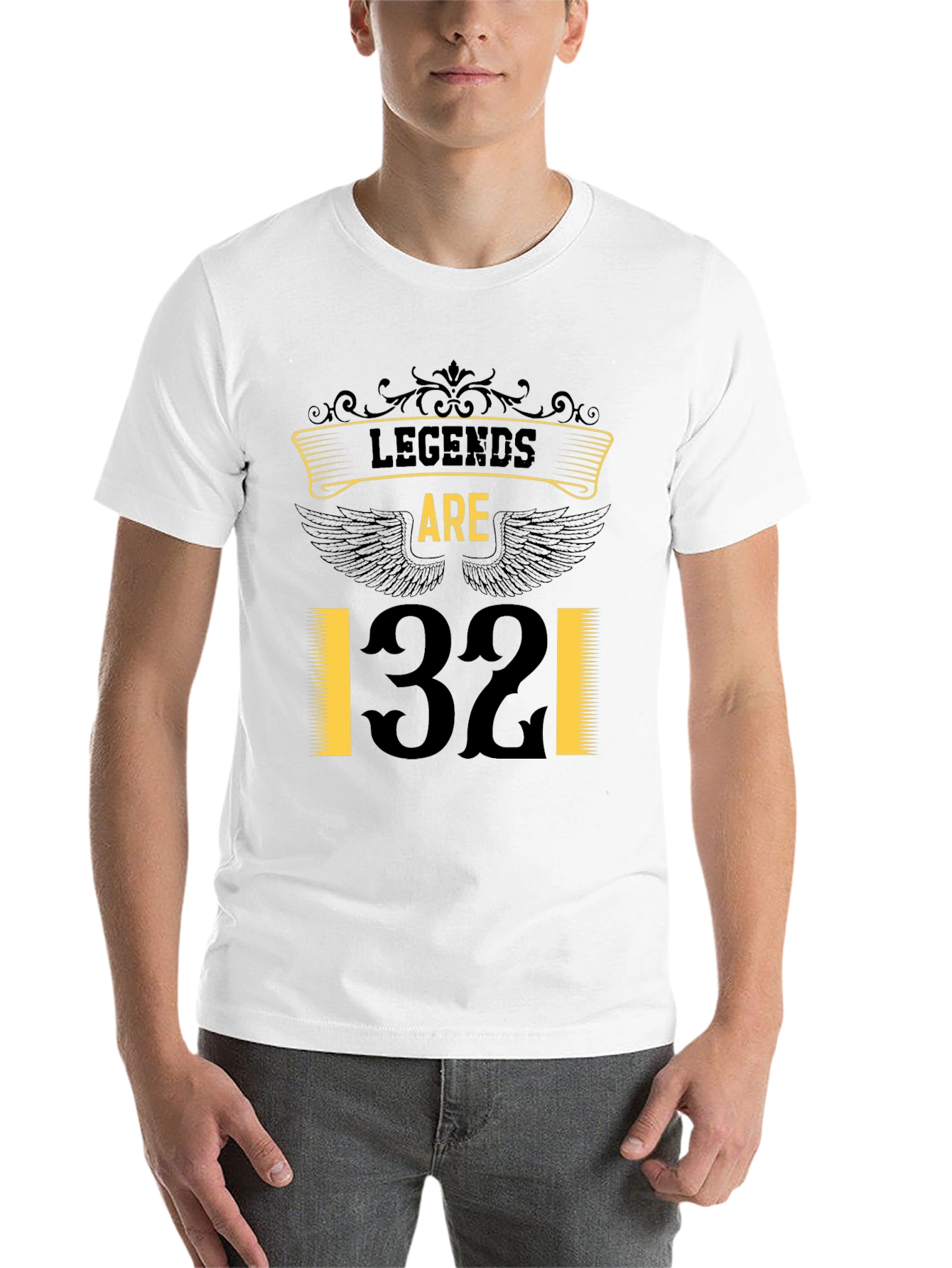 Black Legends Are 32 T-Shirt - Black view 14