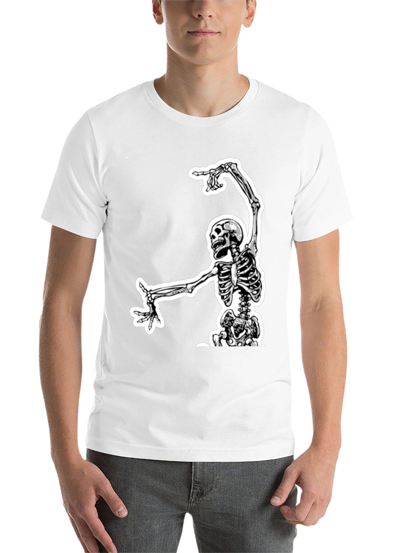 Black Skeleton Graphic Tee - Black Cotton view 14