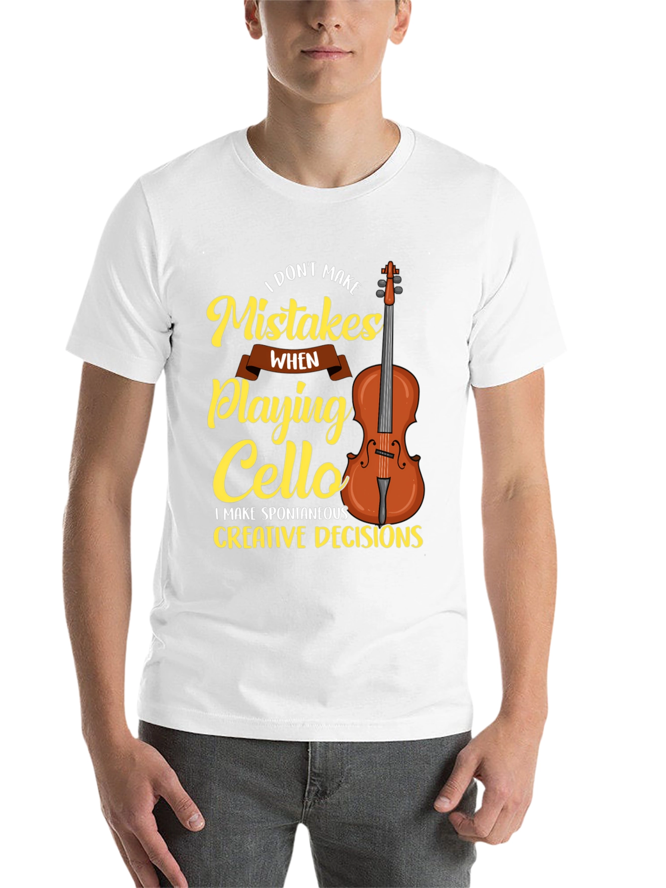 Black Funny Cello Player T-Shirt: I Don't Make Mistakes view 14