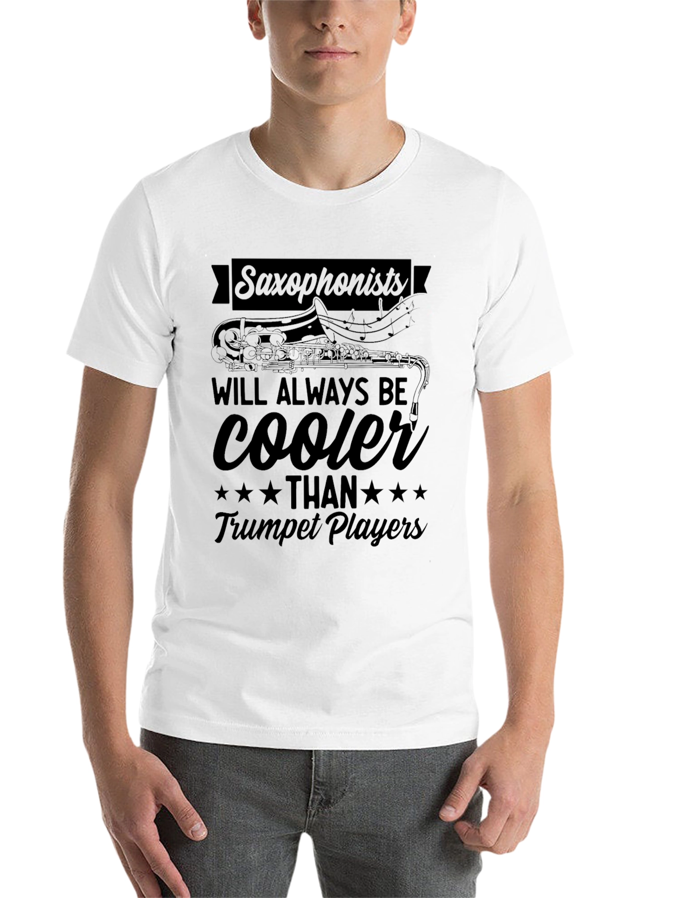 Black Saxophonists Cooler Than Trumpet Players Graphic T-Shirt view 14