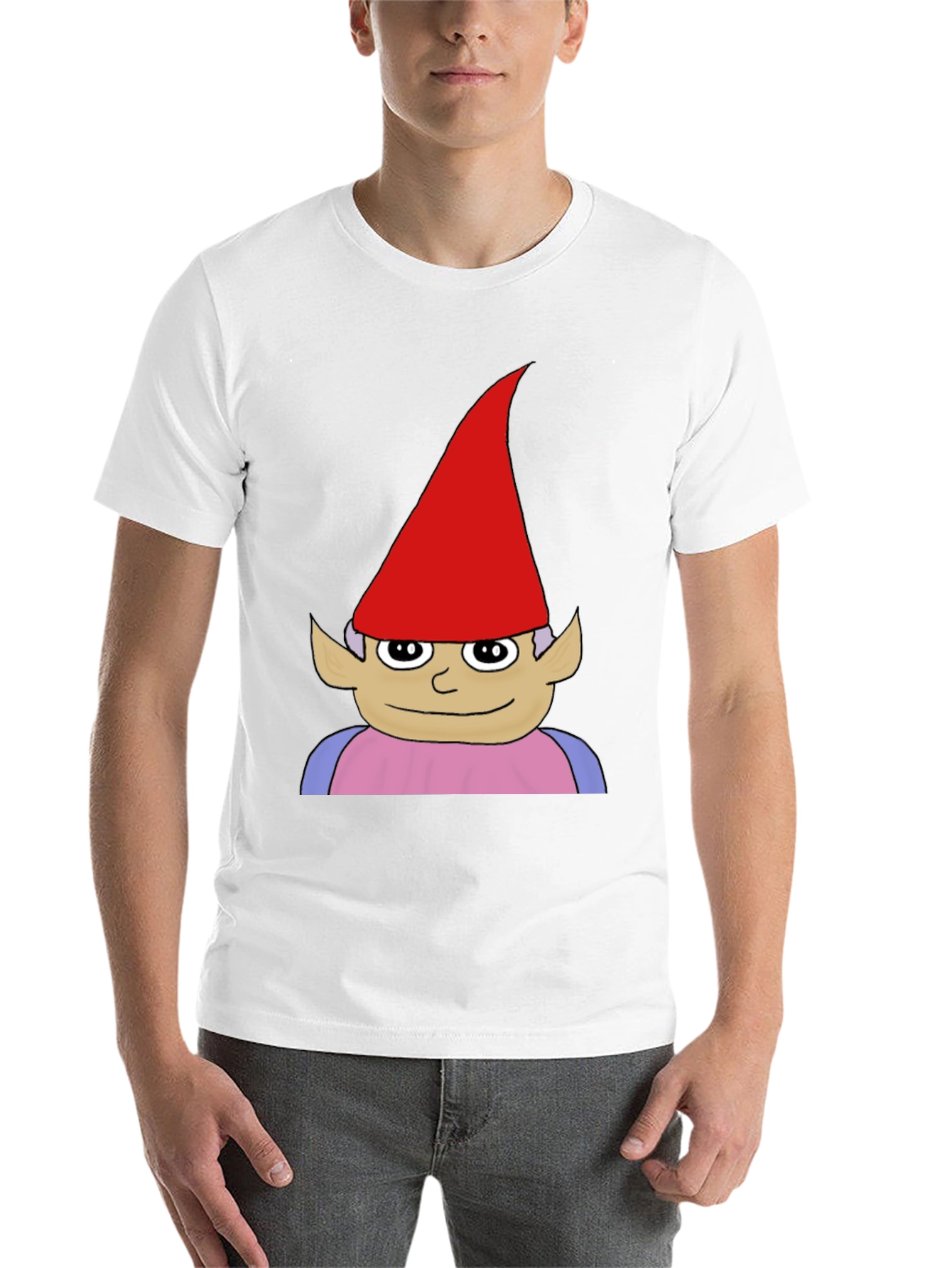 Black Gnome Graphic Tee - Black Casual Cotton T-Shirt view 14