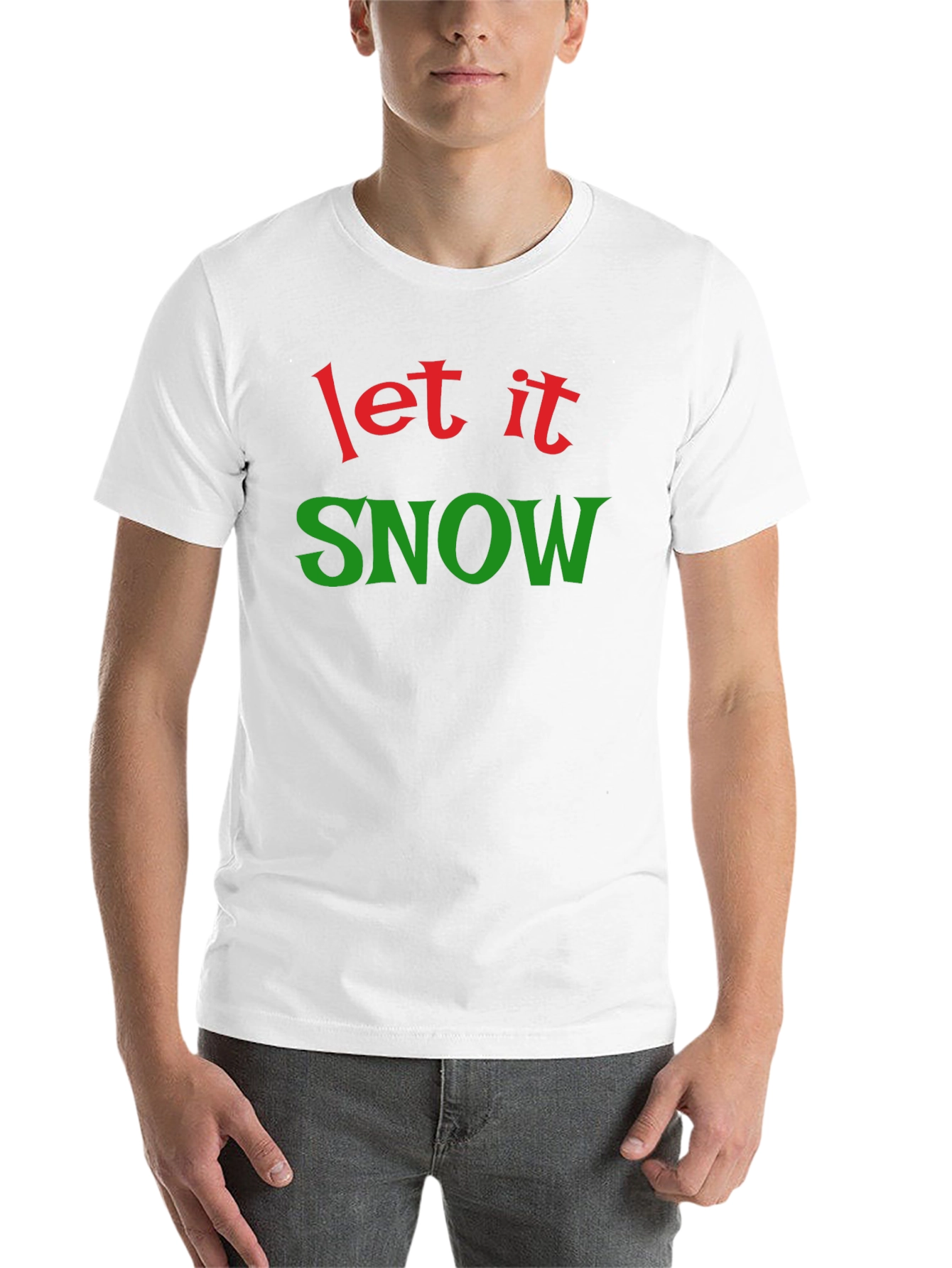 Black Let It Snow Christmas Holiday T-Shirt view 14