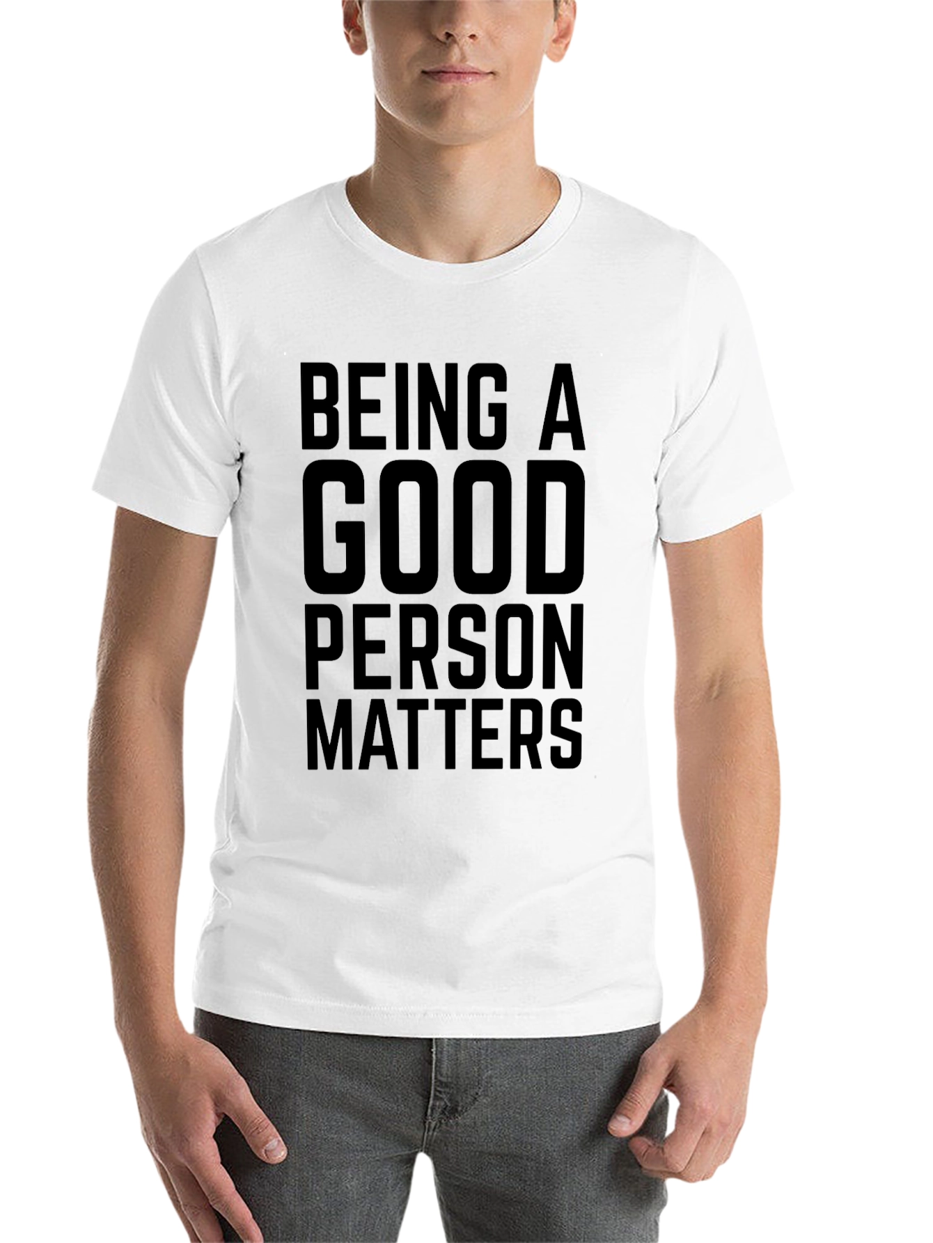 Black Being a Good Person Matters Black Graphic T-Shirt view 14
