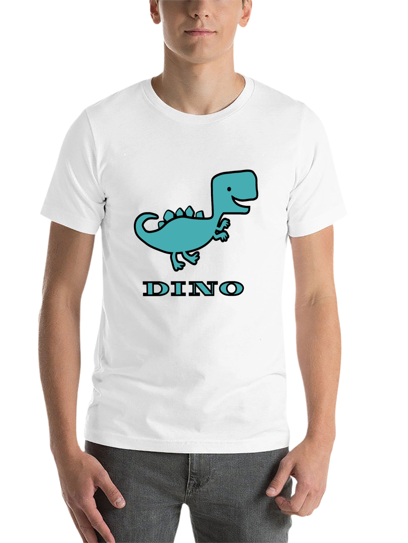 Black Dino T-Shirt - Cute Cartoon Dinosaur Graphic Tee view 14