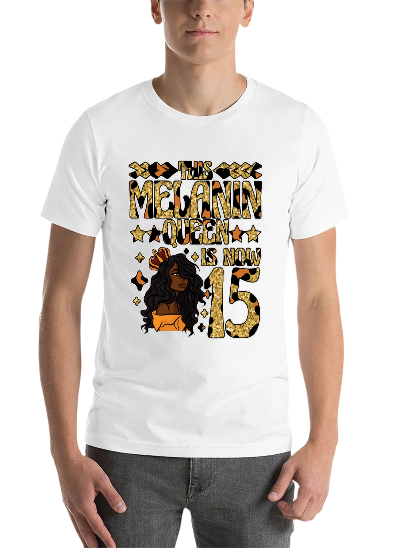 Melanin Queen 15th Birthday T-Shirt - 14