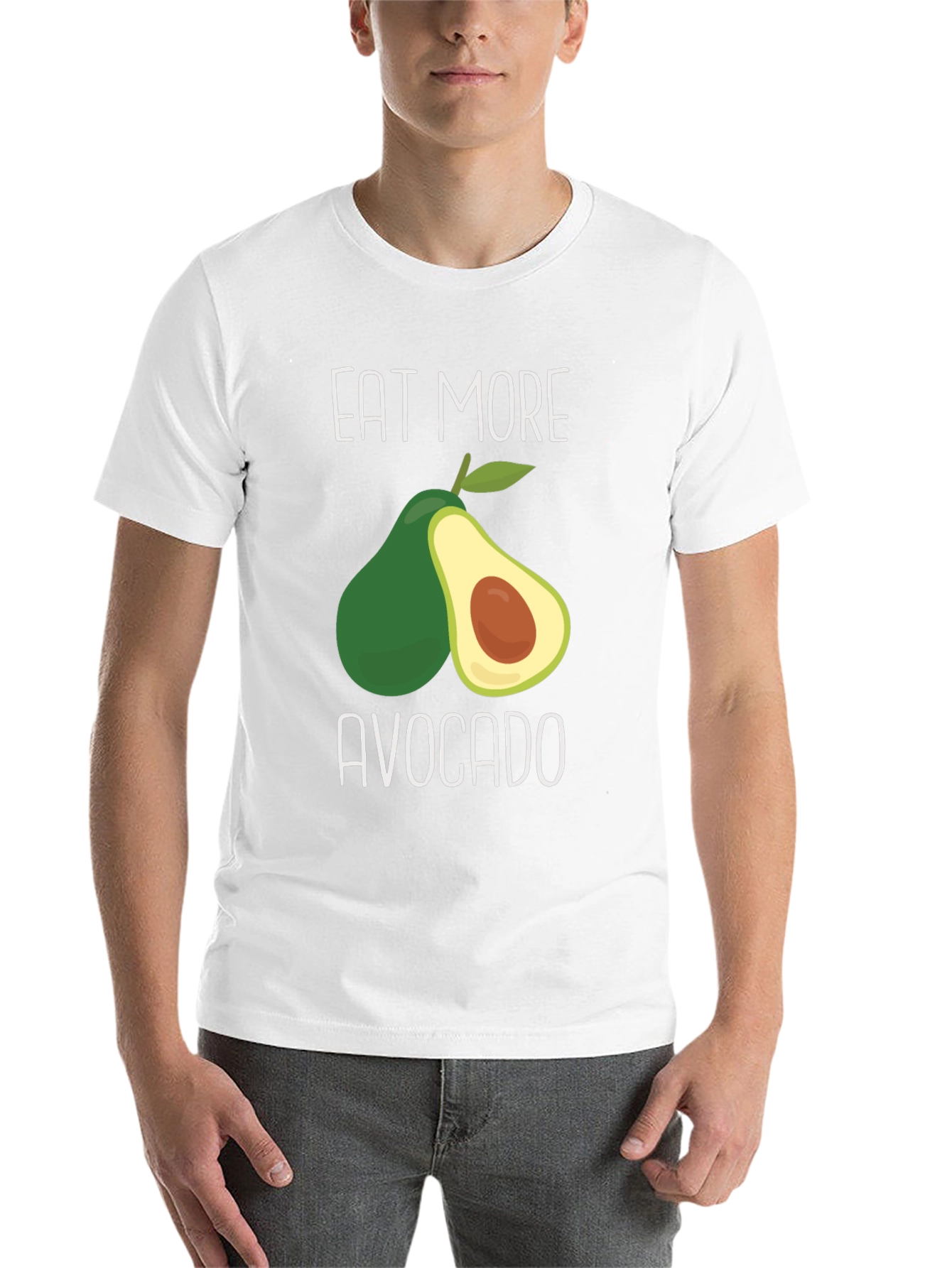 Black Eat More Avocado Graphic T-Shirt - Unisex Cotton Tee view 14