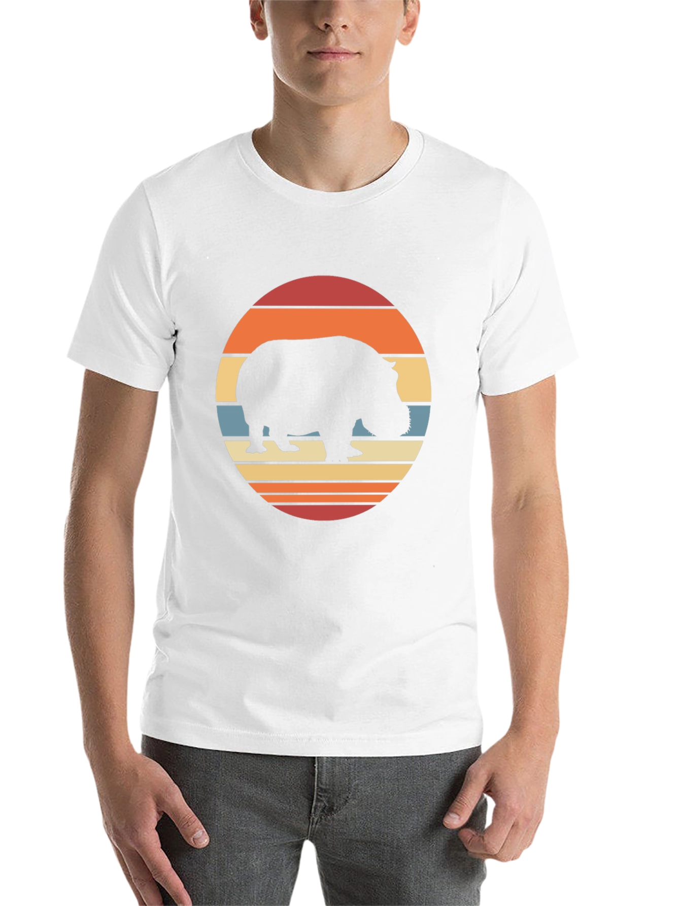 Black Retro Hippo Sunset T-Shirt - Black view 14
