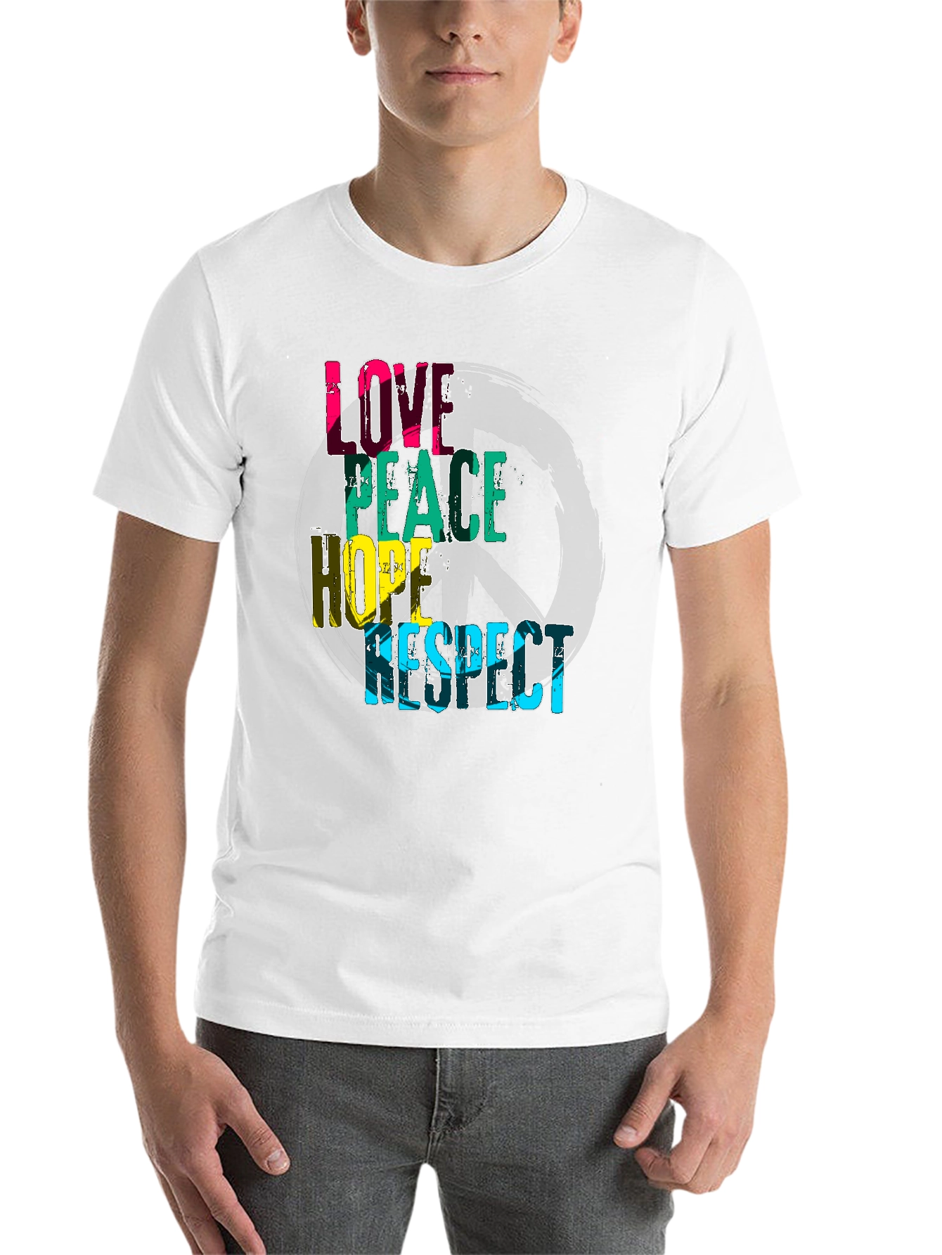 Black Love Peace Hope Respect Graphic T-Shirt view 14