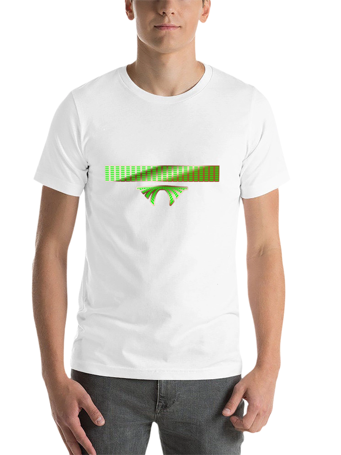 Black Retro Green Bridge Graphic Tee - Cool Design, Black T-Shirt view 14