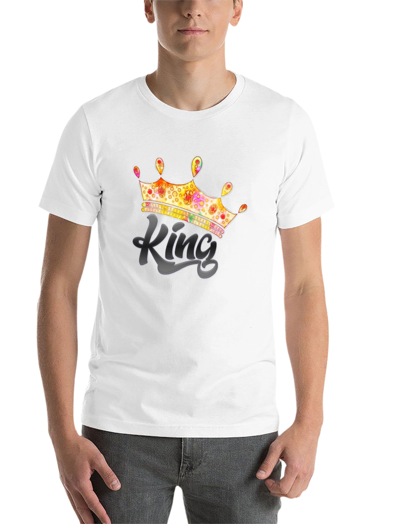 Black King Crown Graphic T-Shirt - Men's Tee view 14