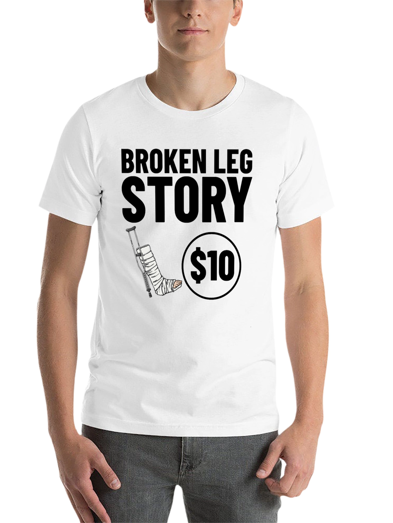 Black Broken Leg Story Graphic Tee - $10 view 14