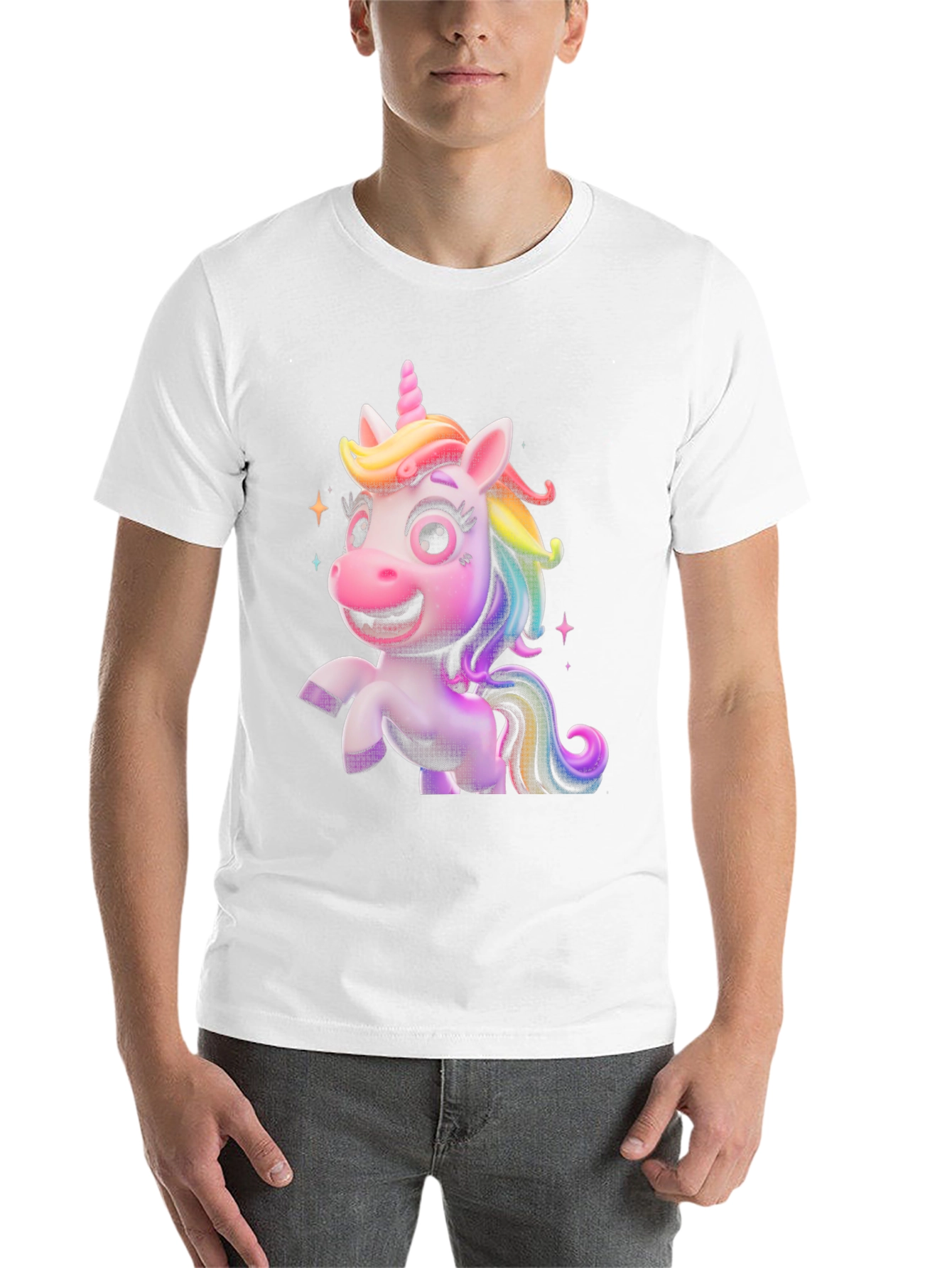 Black Cute Unicorn Graphic Tee - Black T-Shirt view 14