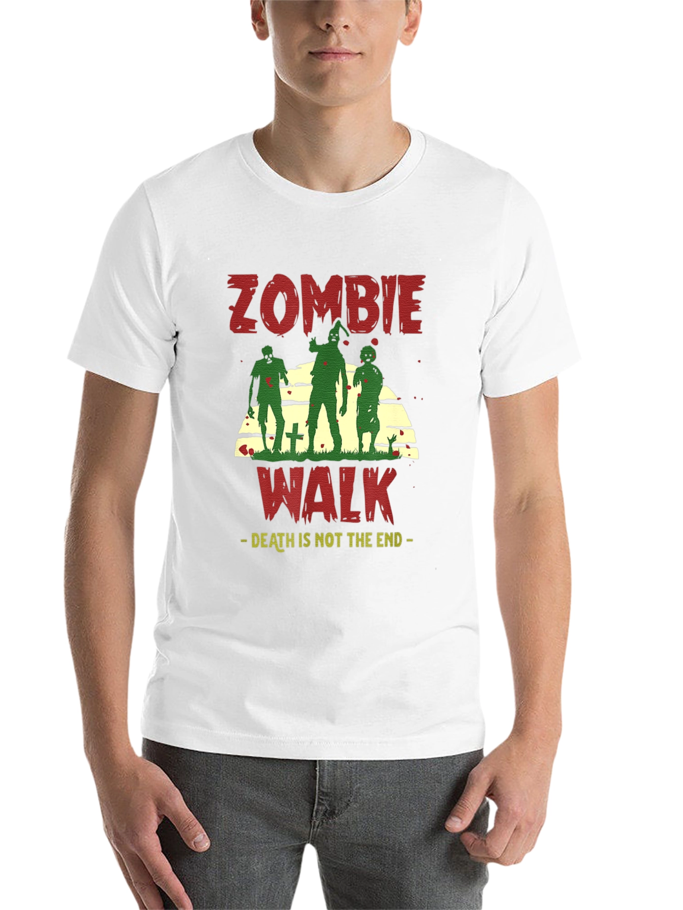 Black Zombie Walk Graphic T-Shirt - Death is Not the End view 14