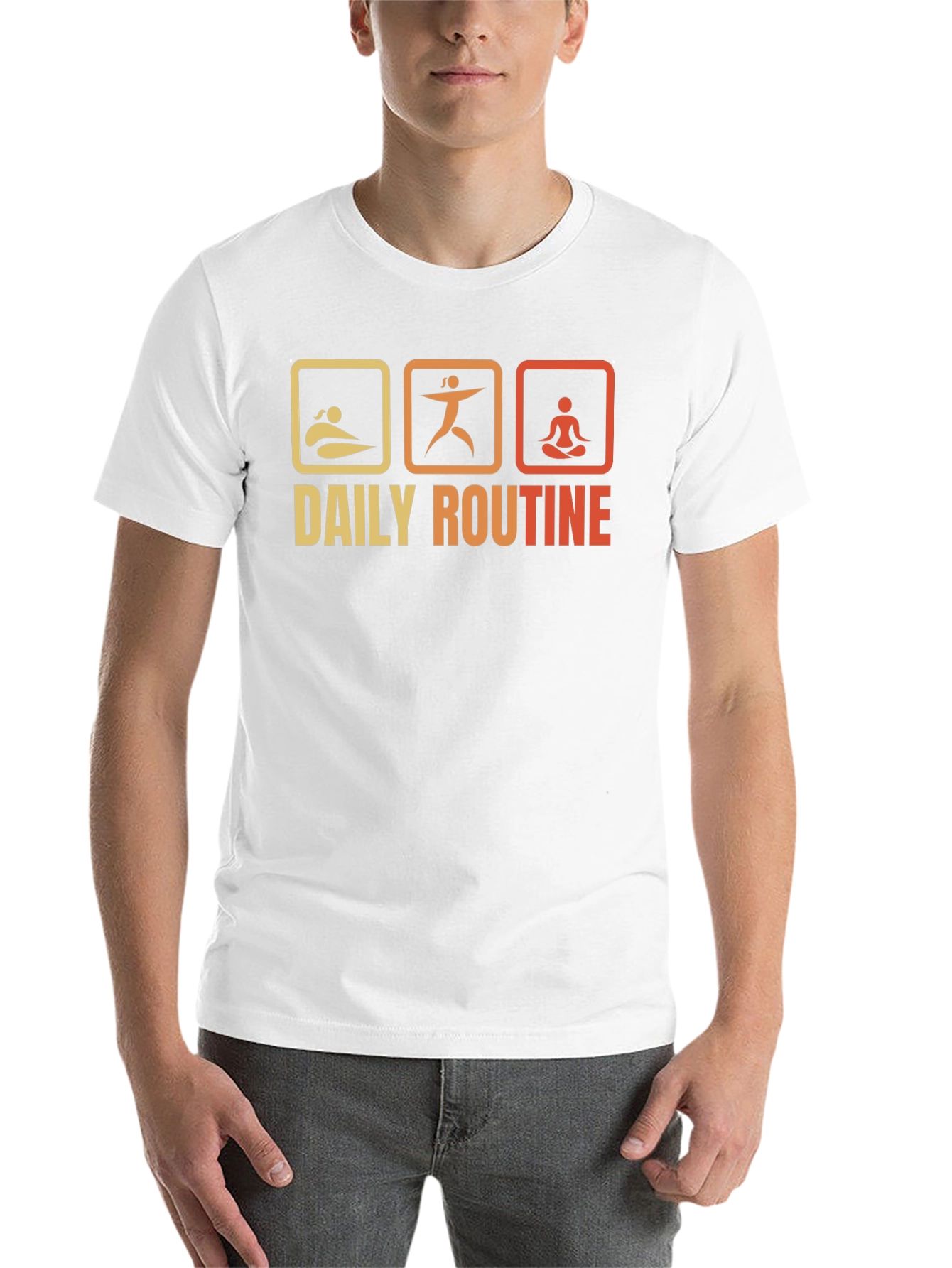 Black Daily Routine T-Shirt - Swim, Exercise, Meditate view 14