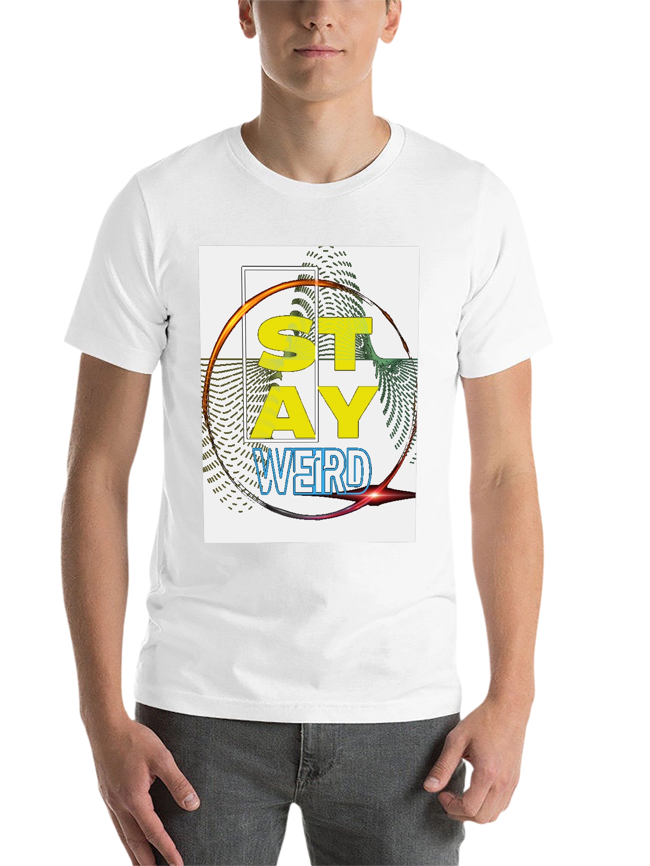 Black Stay Weird Graphic Print T-Shirt - Black view 14