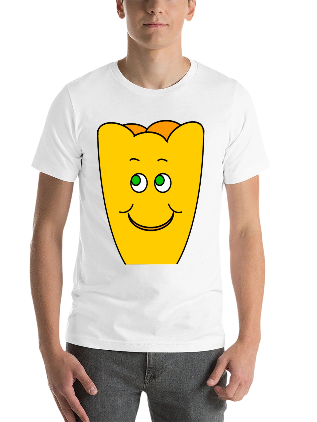 Black Funny Smiling Yellow Character Black T-Shirt view 14