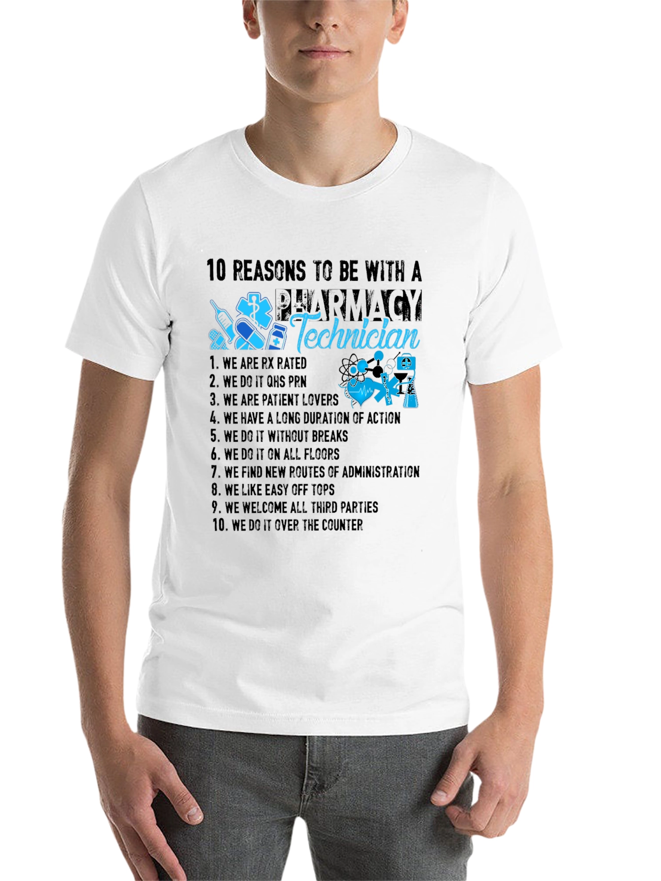 Black Pharmacy Technician Reasons T-Shirt view 14