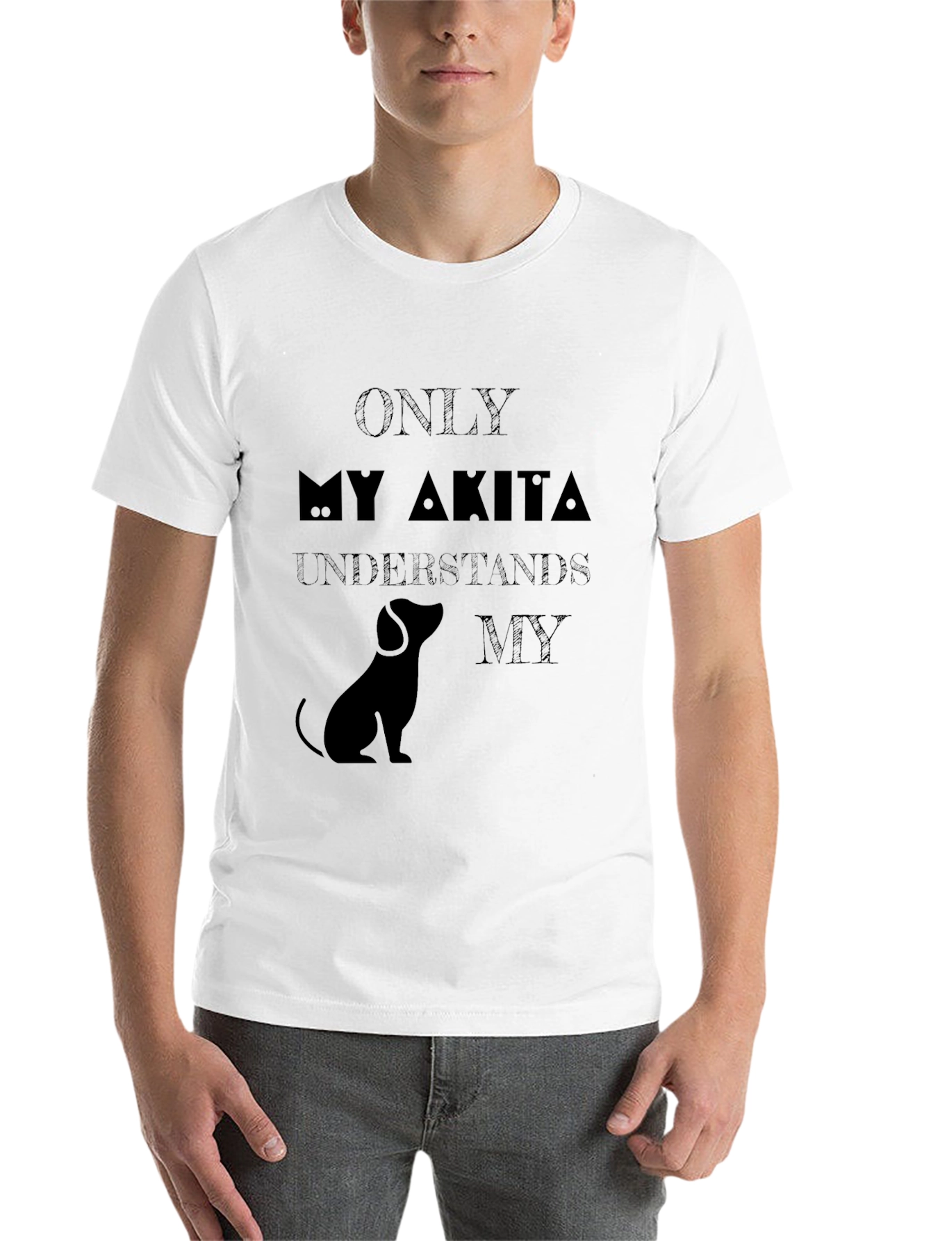 Black Only My Akita Understands T-Shirt view 14